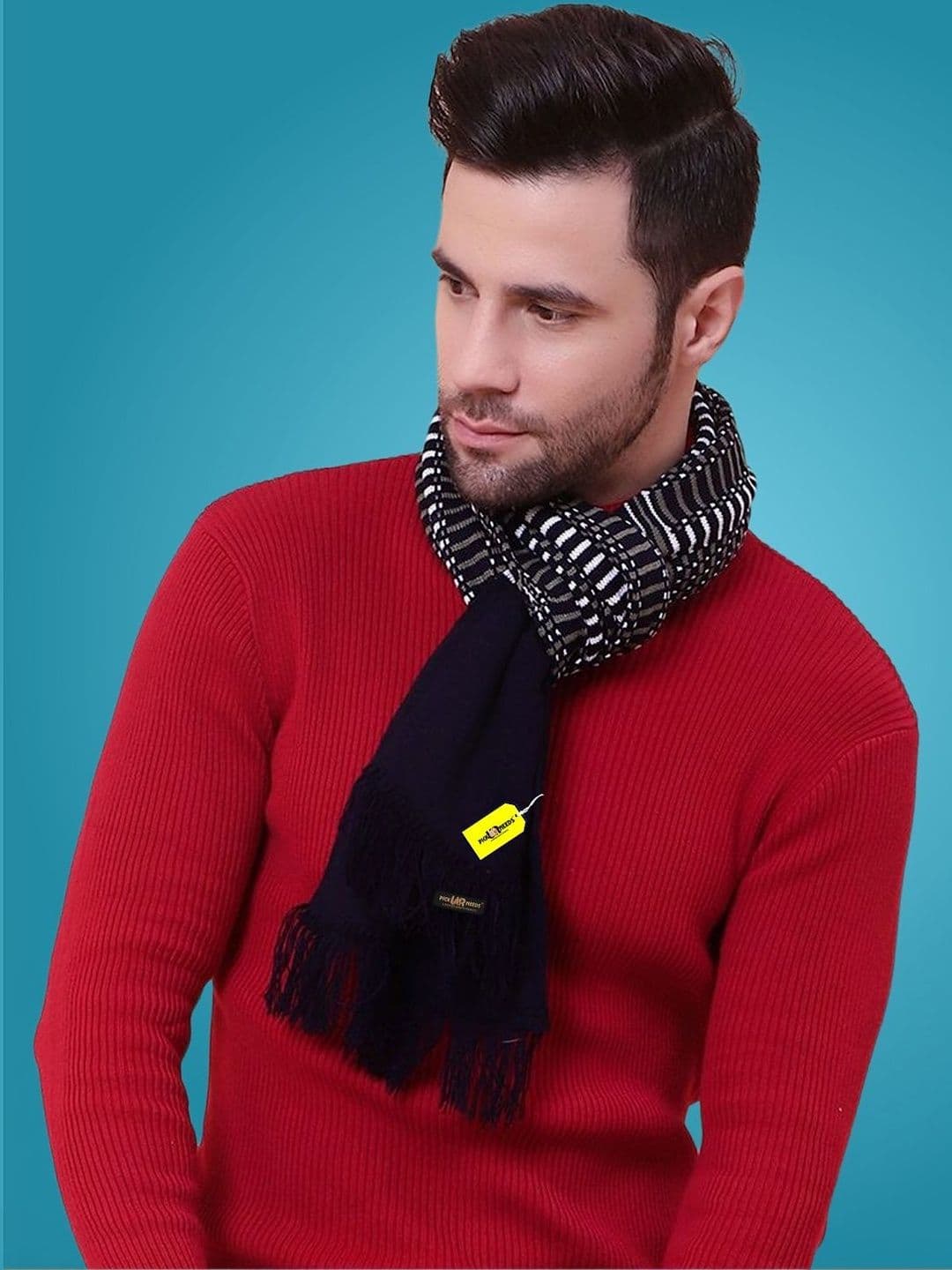 Pick Ur Needs Men Patterned Merino Wool Mufflers - view 1