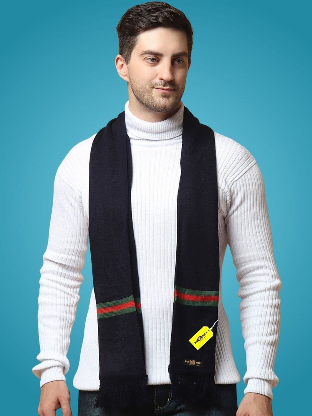 Pick Ur Needs Men Striped Merino Wool Mufflers - view 1