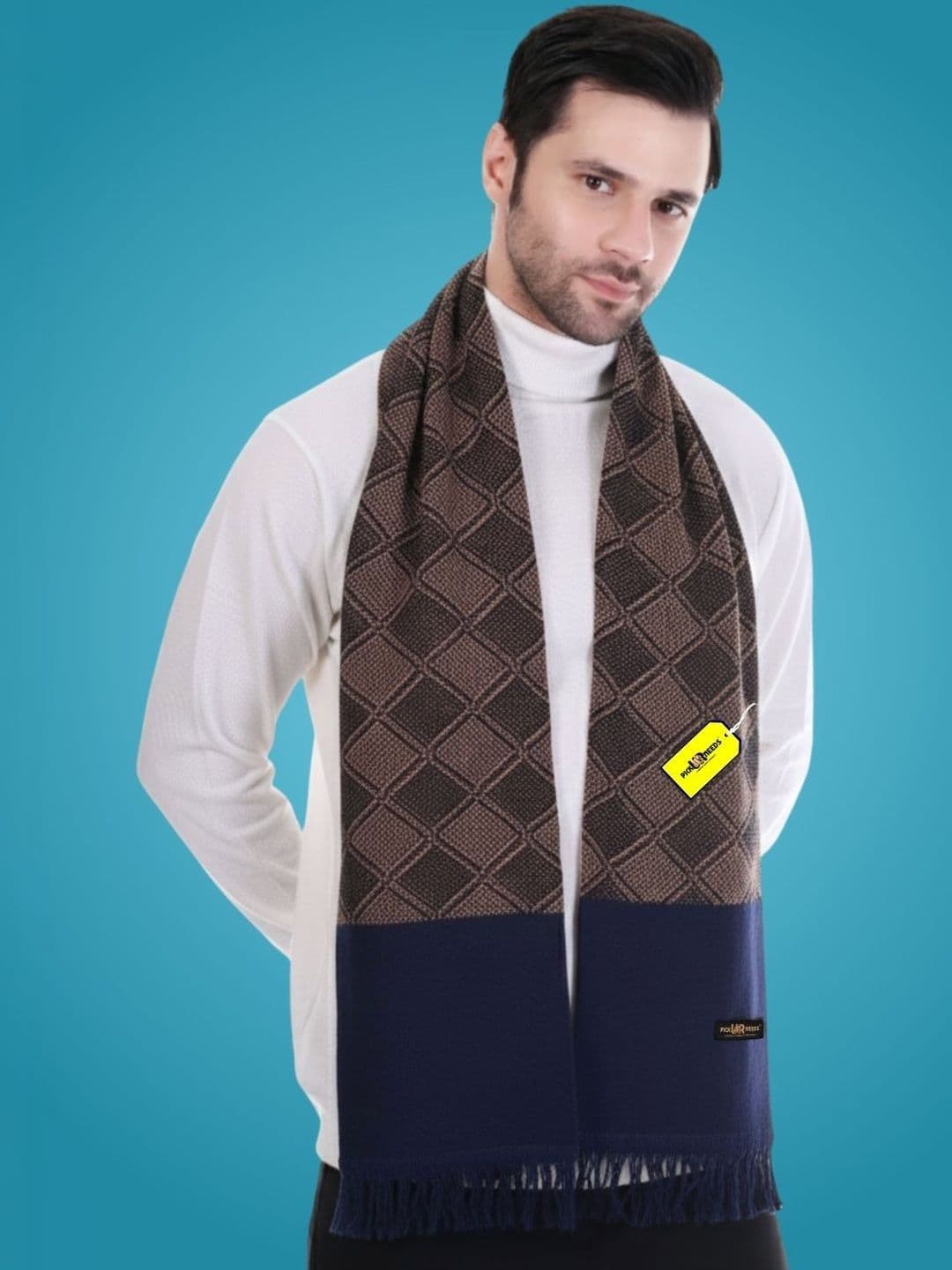 Pick Ur Needs Men Checked Merino Wool Mufflers - view 1