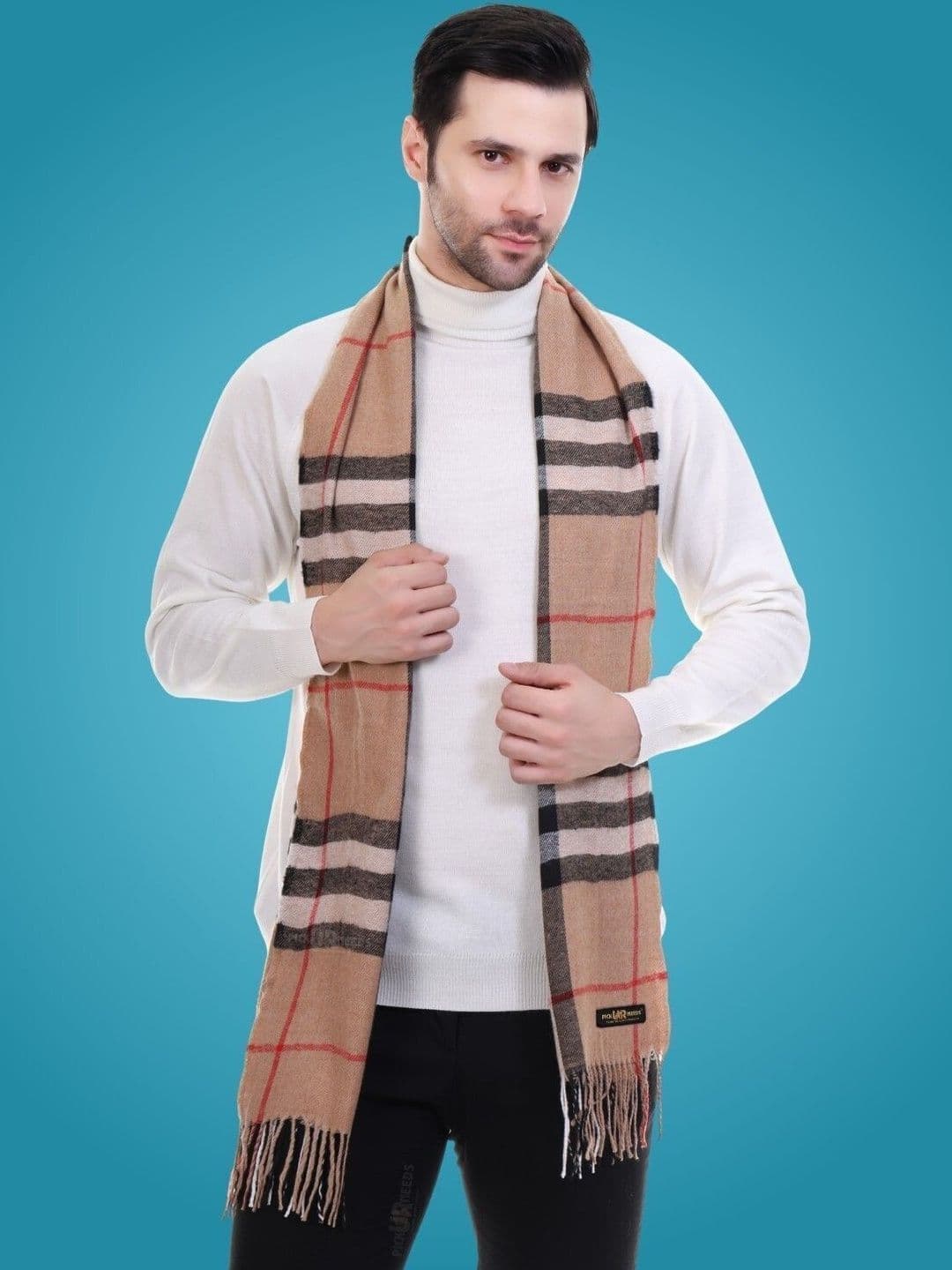 Pick Ur Needs Men Checked Merino Wool Mufflers - view 1