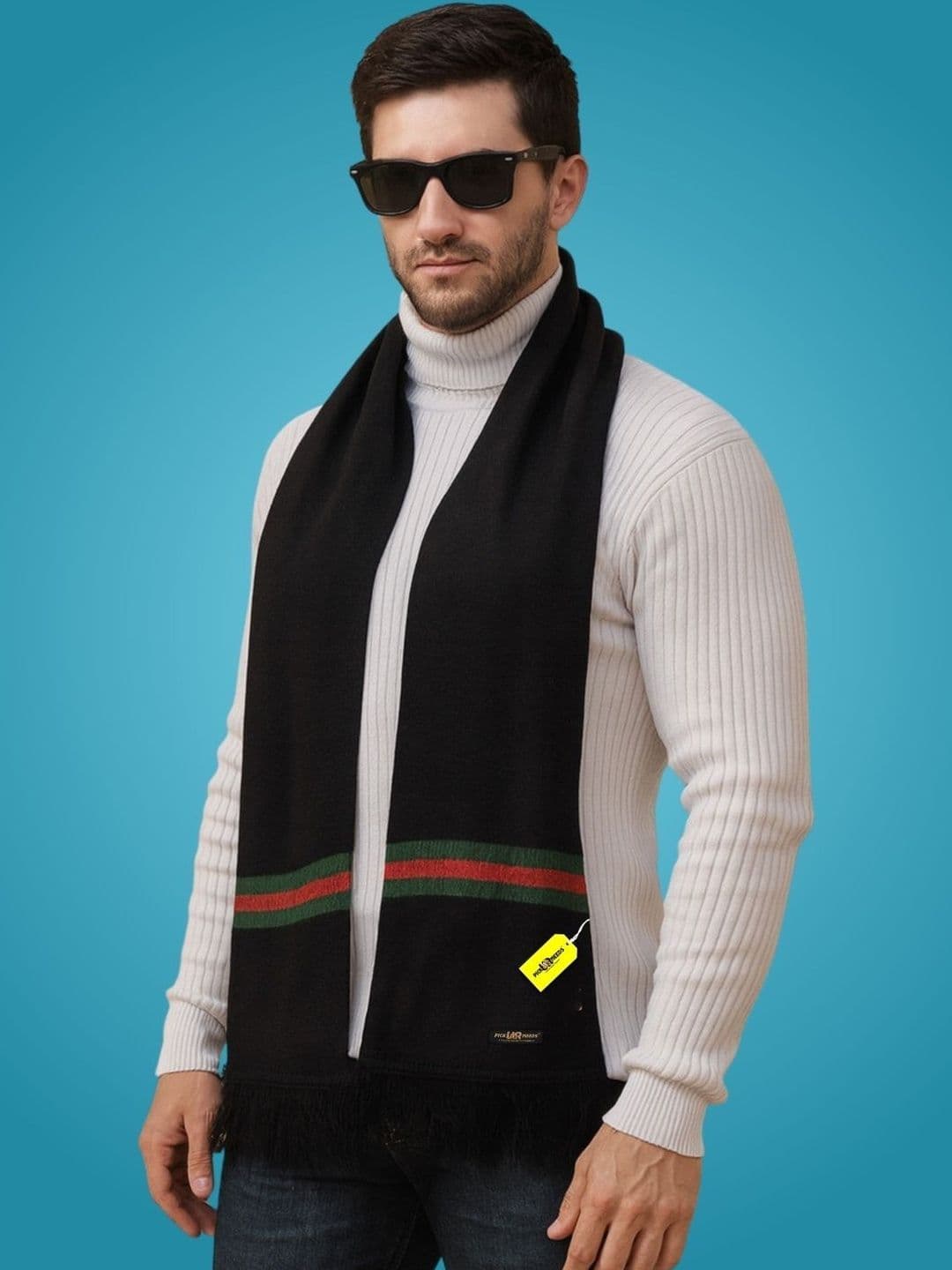 Pick Ur Needs Men Striped Merino Wool Mufflers - view 1