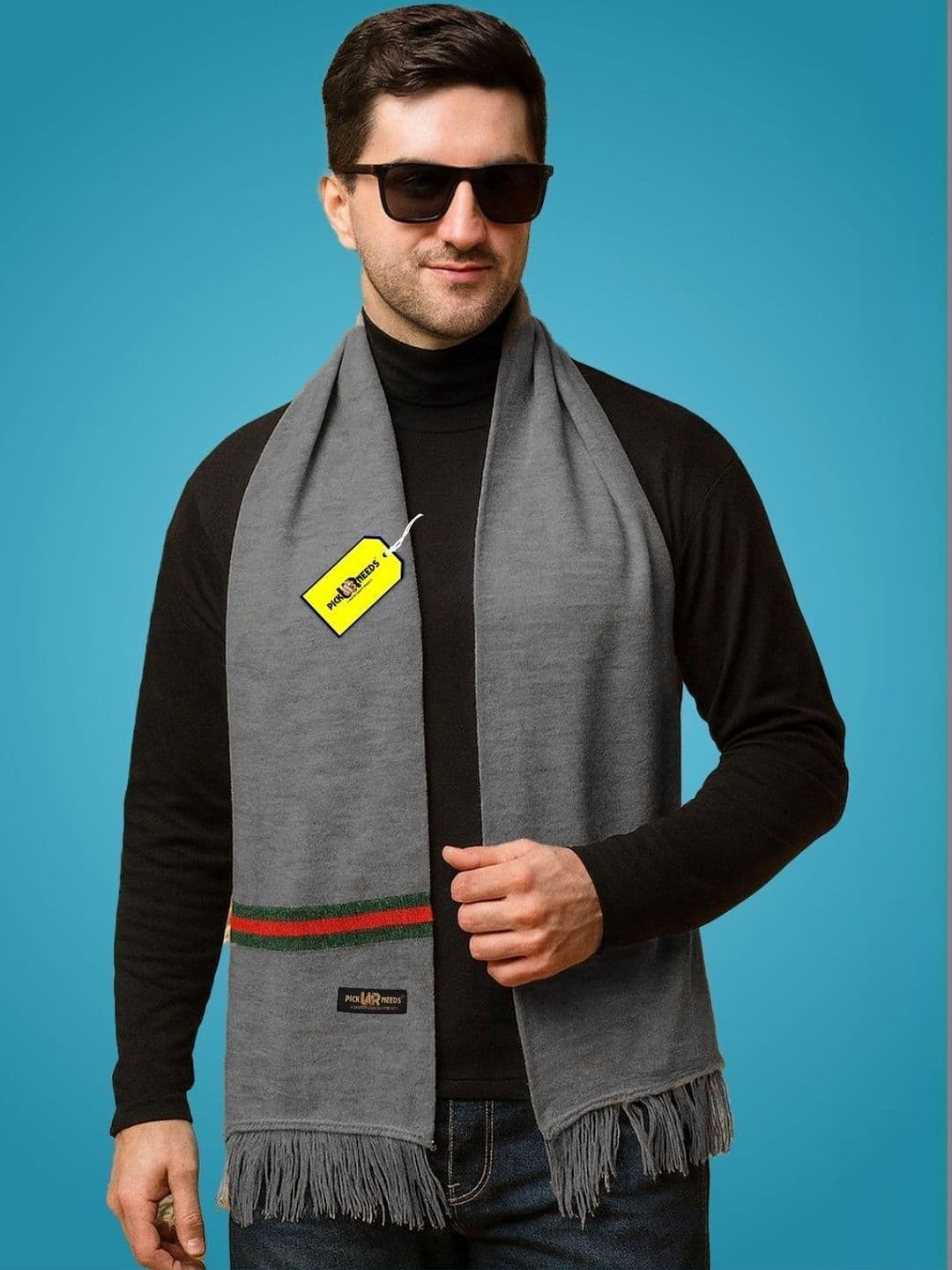 Pick Ur Needs Men Striped Merino Wool Mufflers - view 1