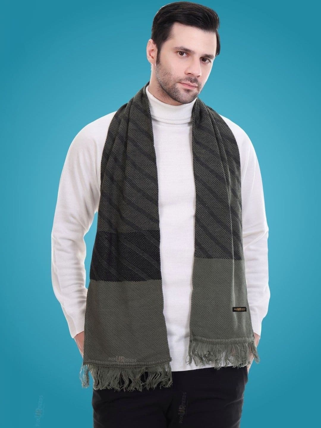 Pick Ur Needs Men Patterned Merino Wool Mufflers - view 1