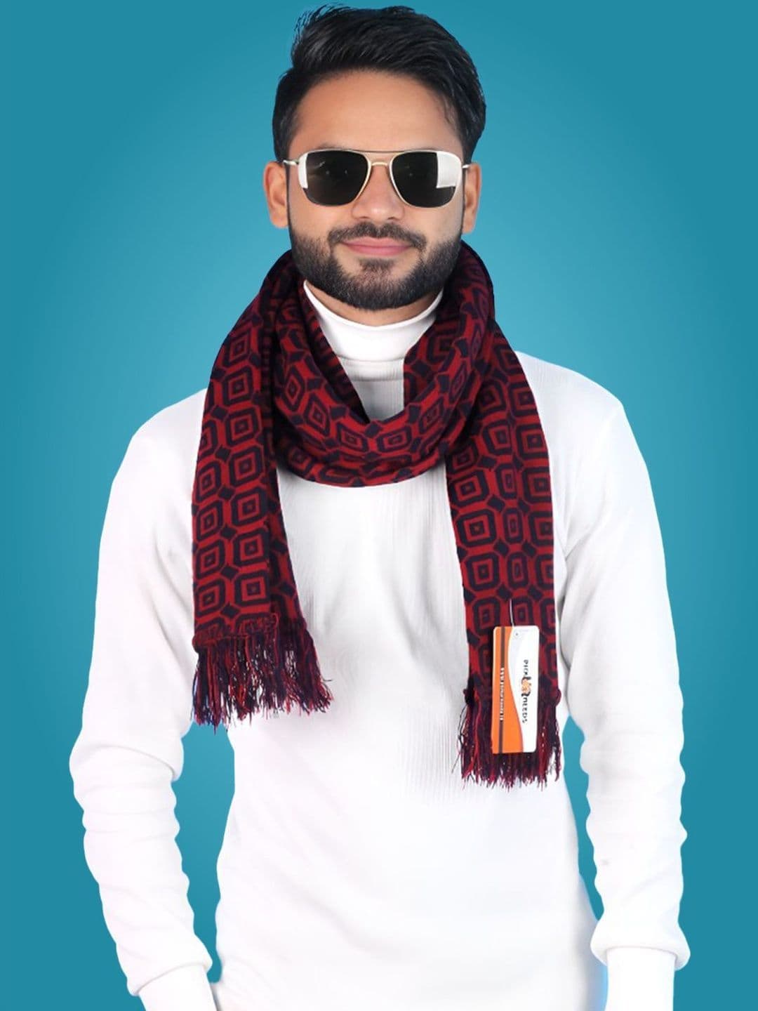 Pick Ur Needs Men Patterned Merino Wool Mufflers - view 1