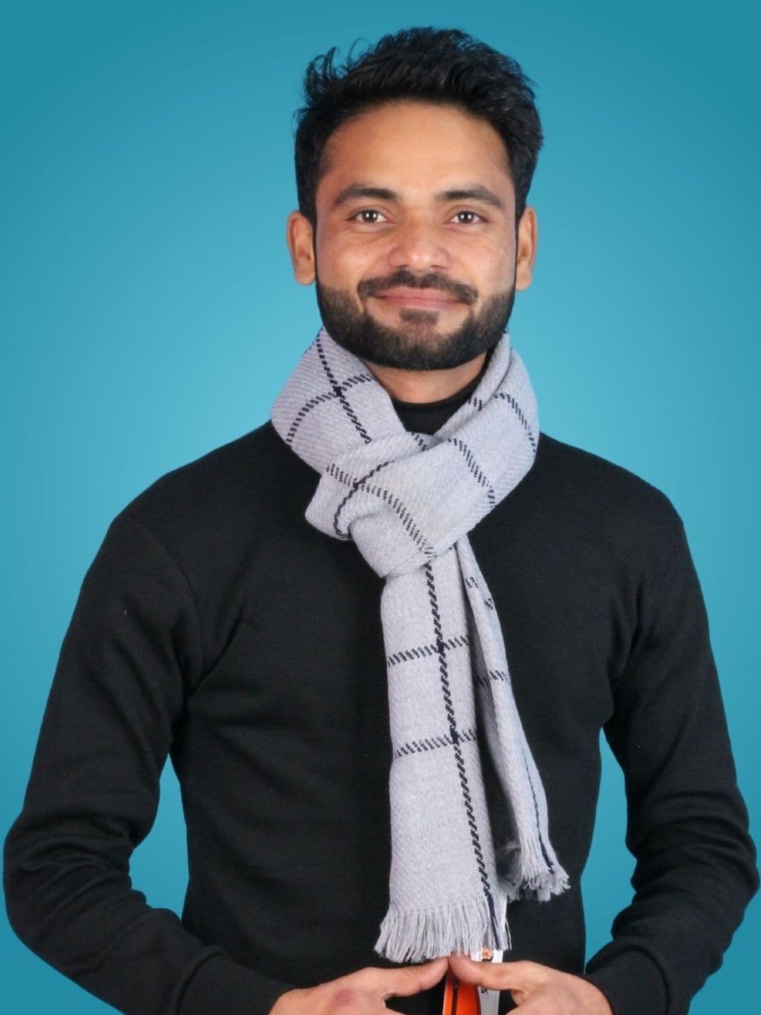 Pick Ur Needs Men Checked Merino Wool Mufflers - view 1