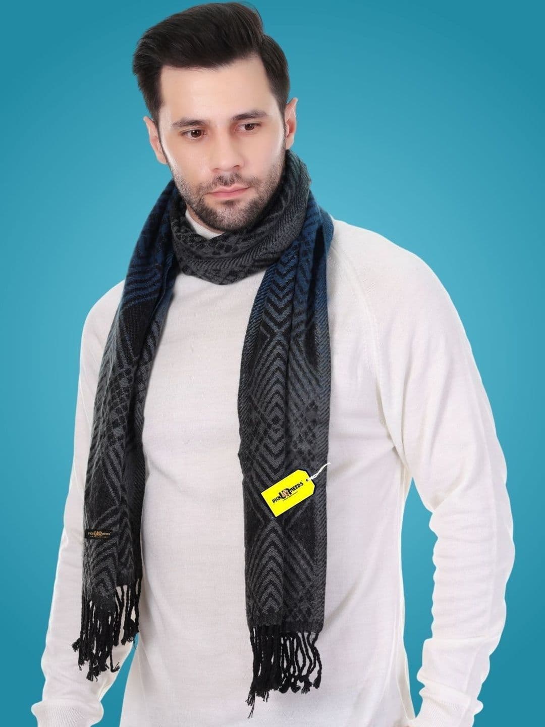 Pick Ur Needs Men Patterned Merino Wool Mufflers - view 1