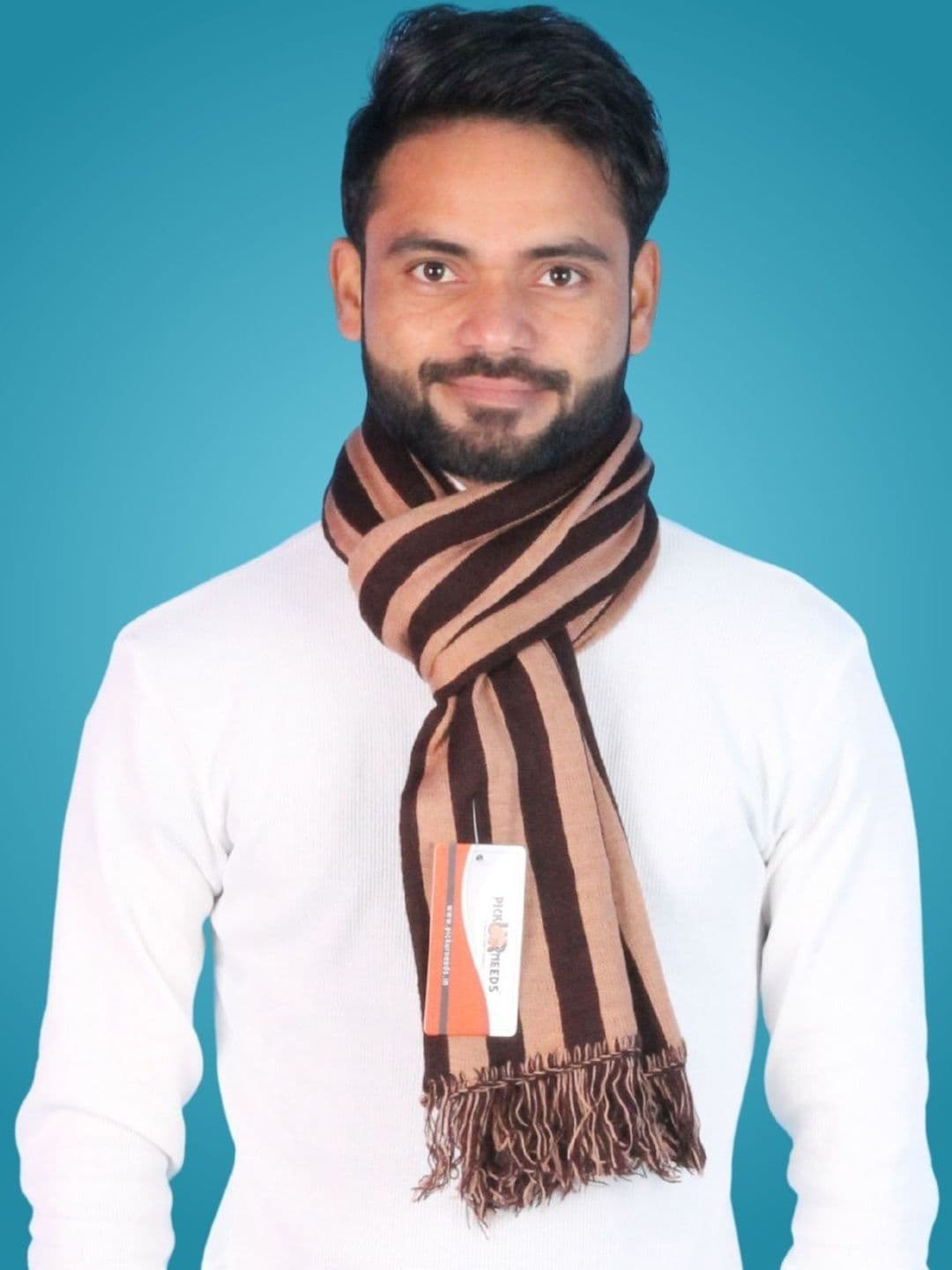 Pick Ur Needs Men Striped Merino Wool Mufflers - view 1