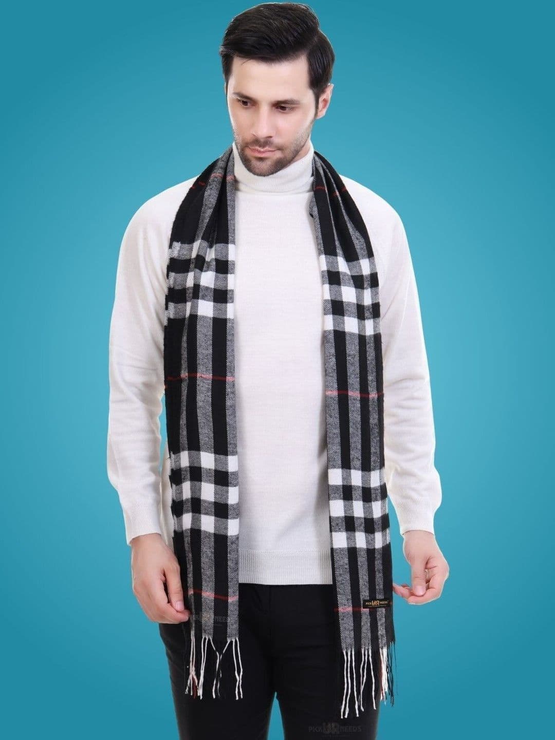 Pick Ur Needs Men Checked Merino Wool Mufflers - view 1