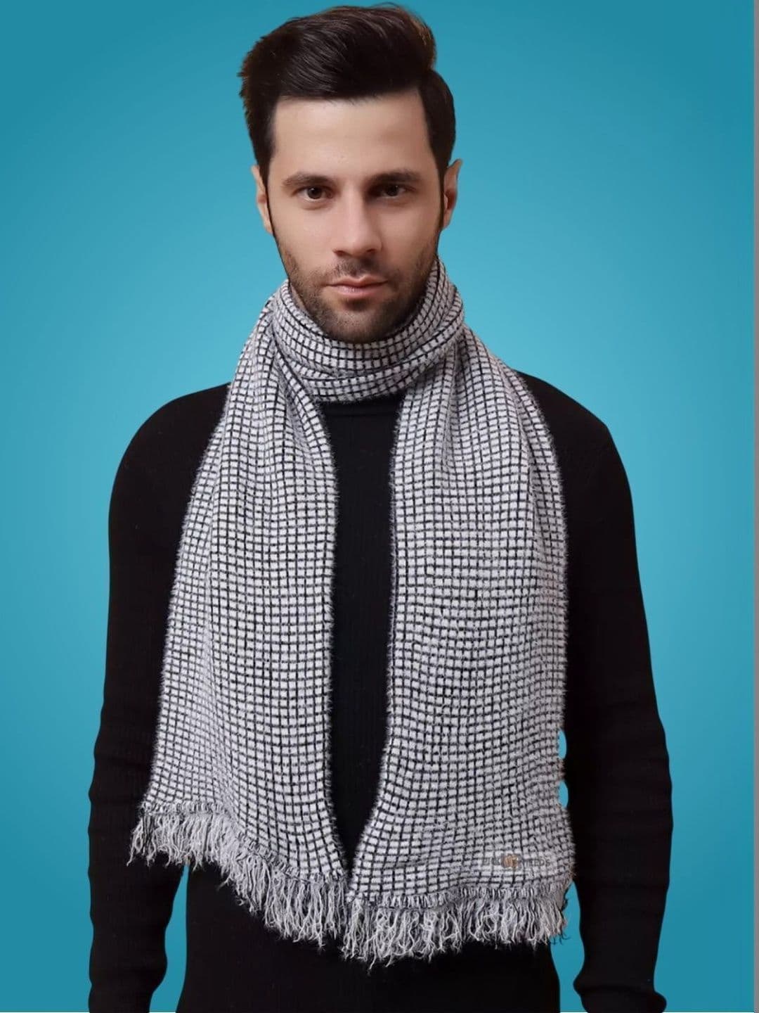 Pick Ur Needs Men Checked Merino Wool Mufflers - view 1
