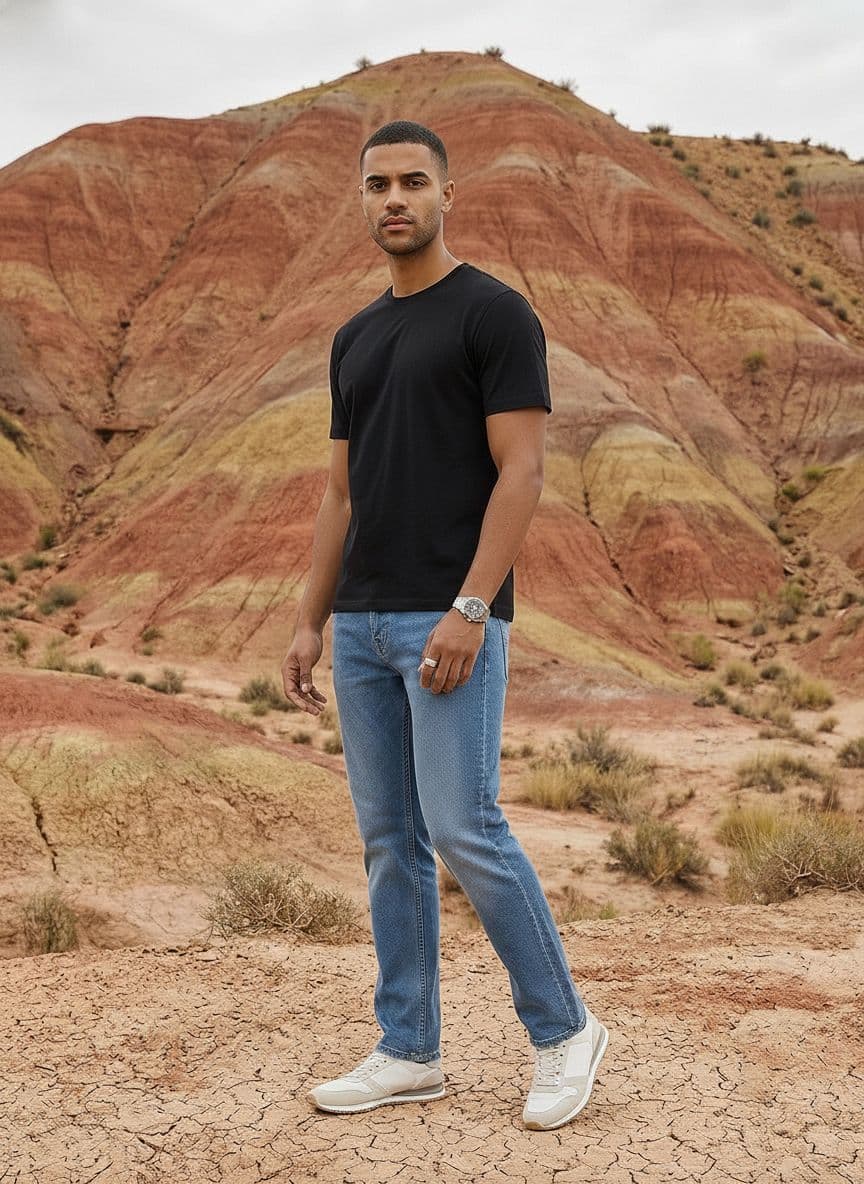 The Roadster Life Co. Men Straight Fit Mid-Rise Heavy Fade Pure Cotton Jeans - view 1
