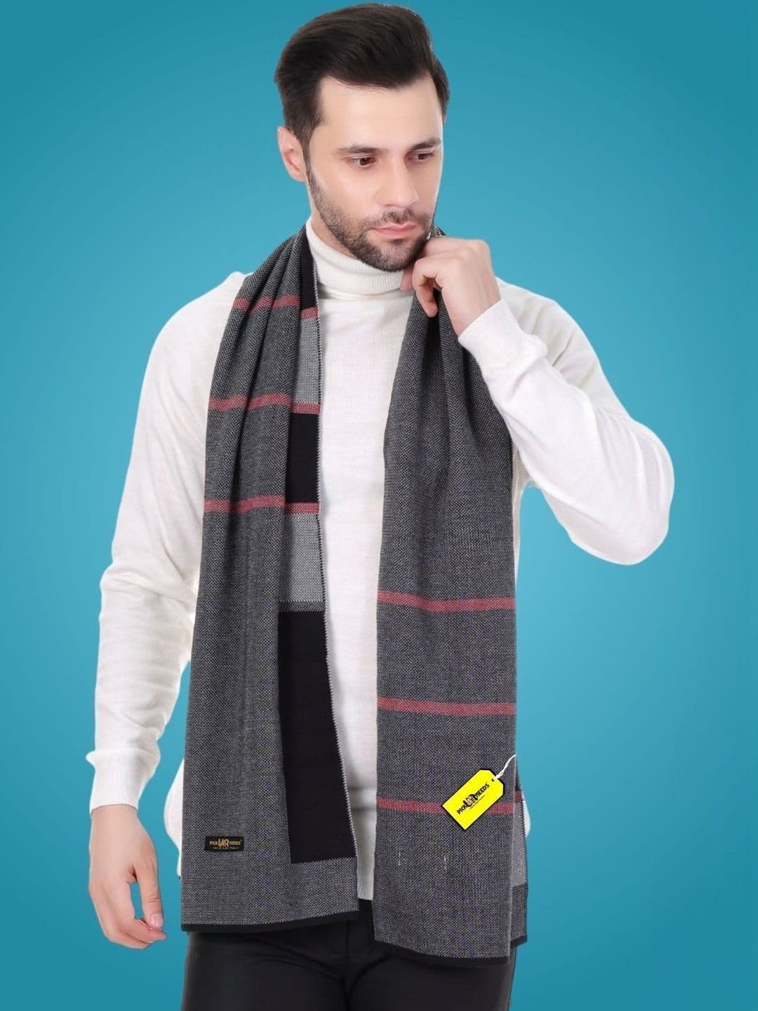 Pick Ur Needs Men Checked Merino Wool Mufflers - view 1