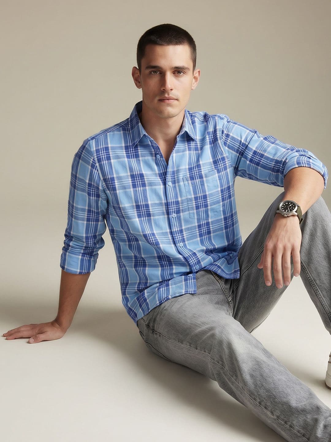 Being Human Checked Pure Cotton Casual Shirt - view 1