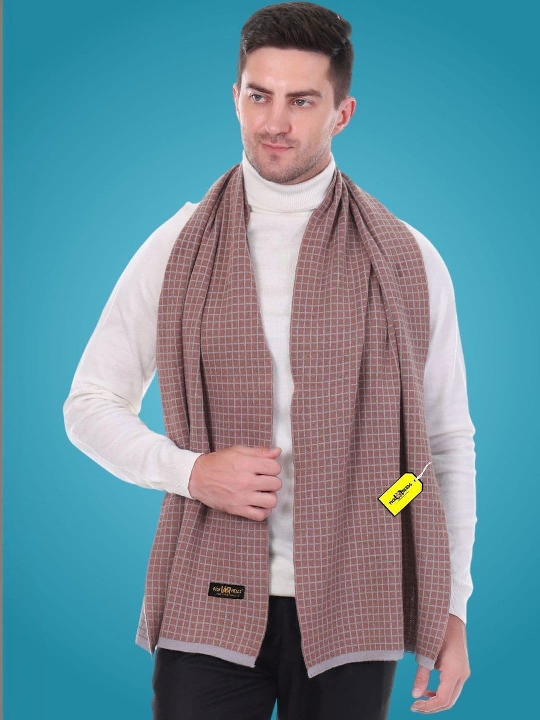 Pick Ur Needs Men Checked Merino Wool Mufflers - view 1
