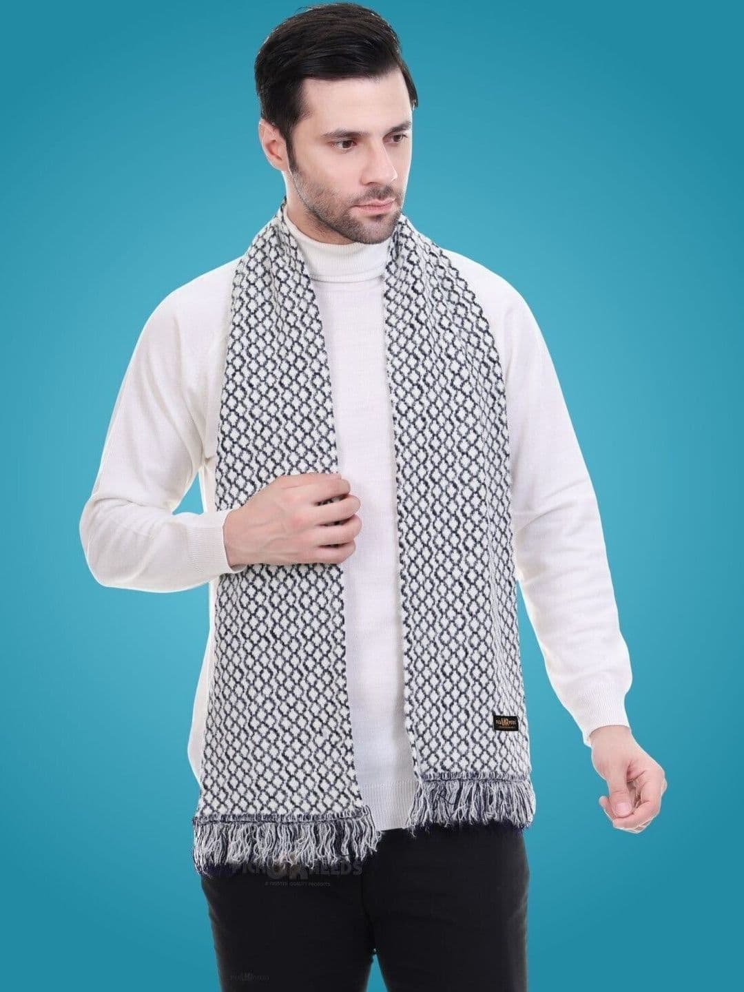 Pick Ur Needs Men Patterned Merino Wool Mufflers - view 1