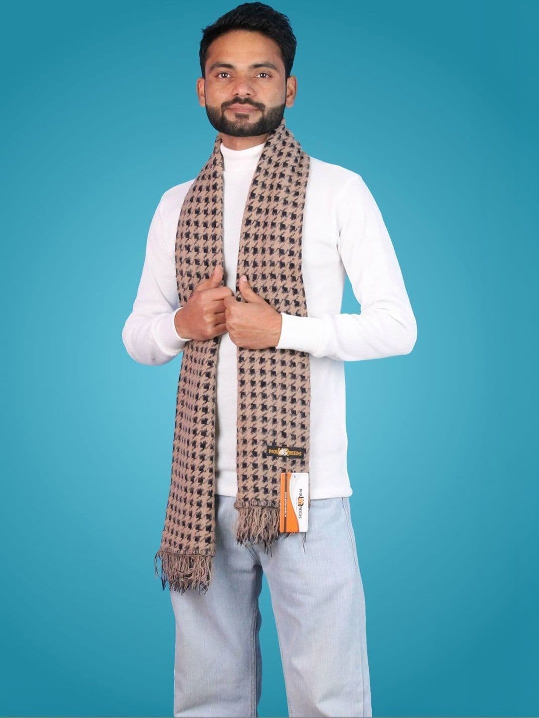 Pick Ur Needs Men Patterned Merino Wool Mufflers - view 1