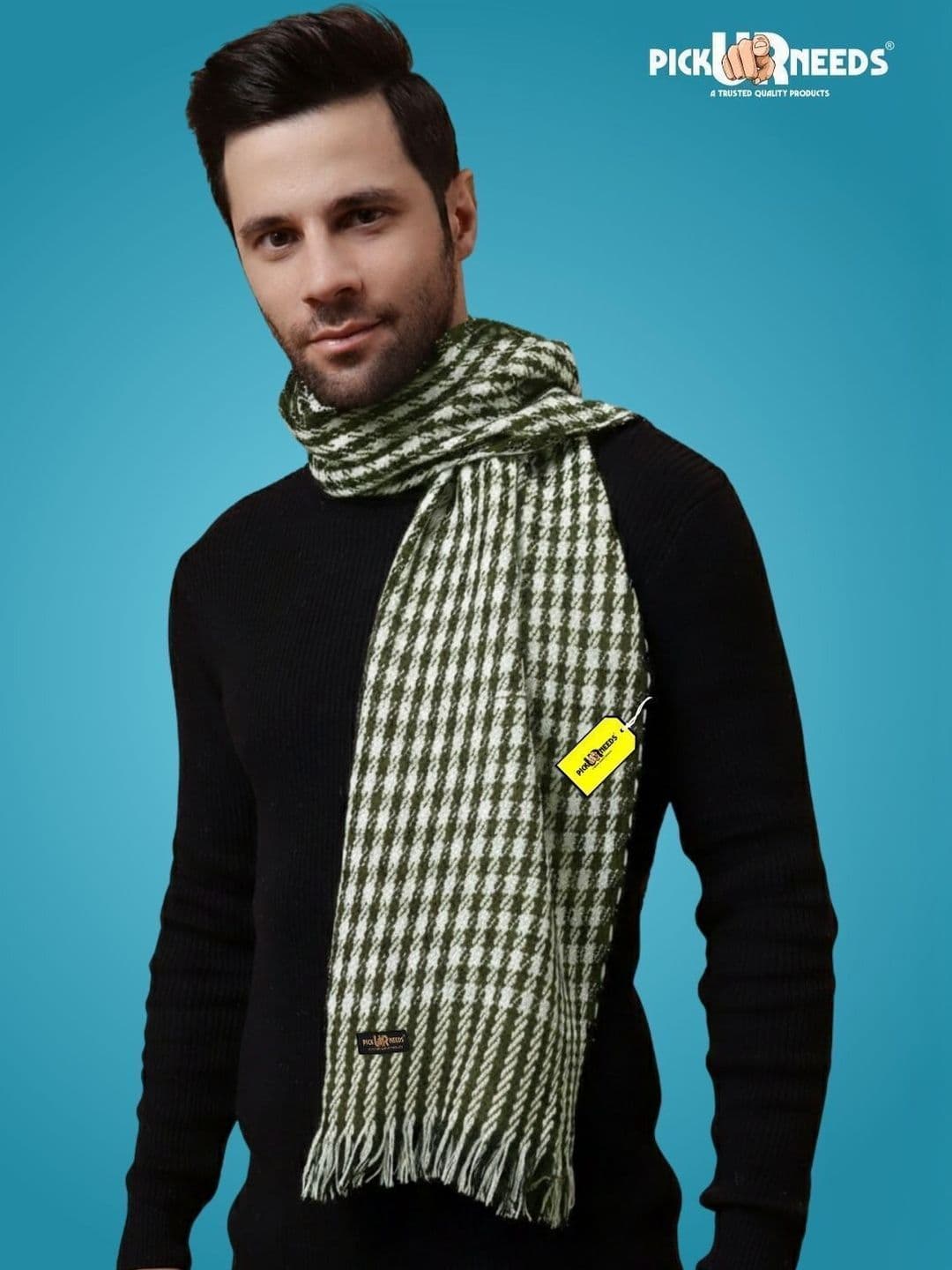 Pick Ur Needs Men Checked Merino Wool Mufflers - view 1