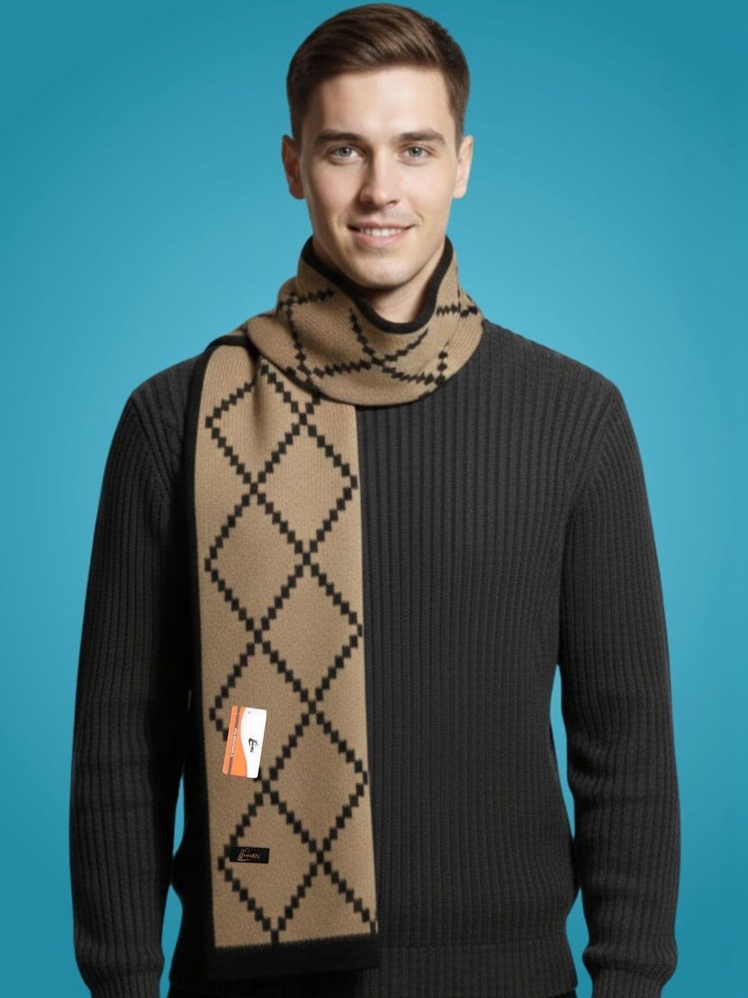 Pick Ur Needs Men Patterned Merino Wool Mufflers - view 1