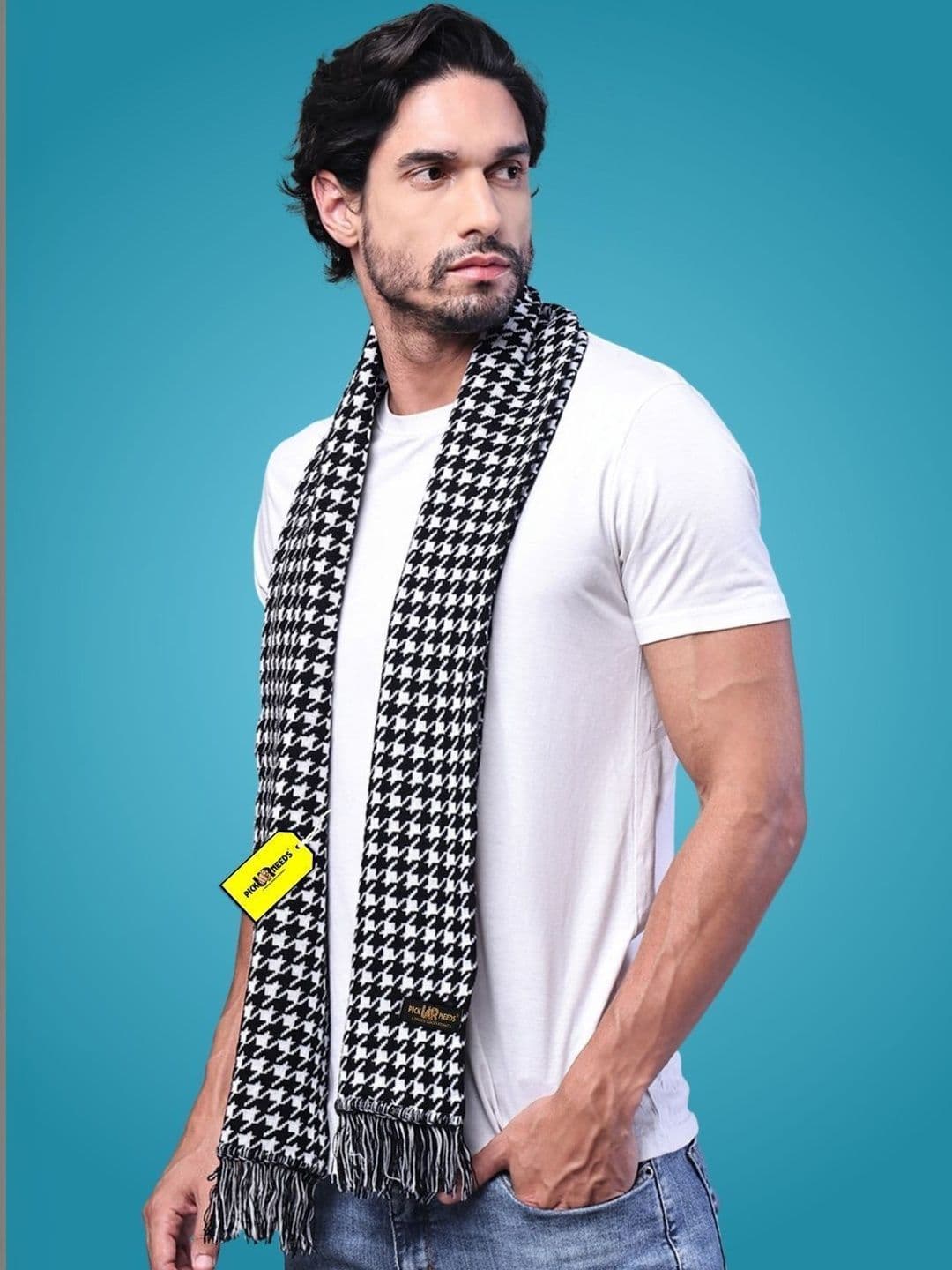 Pick Ur Needs Men Checked Merino Wool Mufflers - view 1