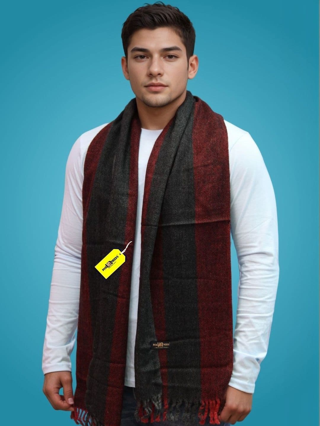 Pick Ur Needs Men Striped Merino Wool Mufflers - view 1
