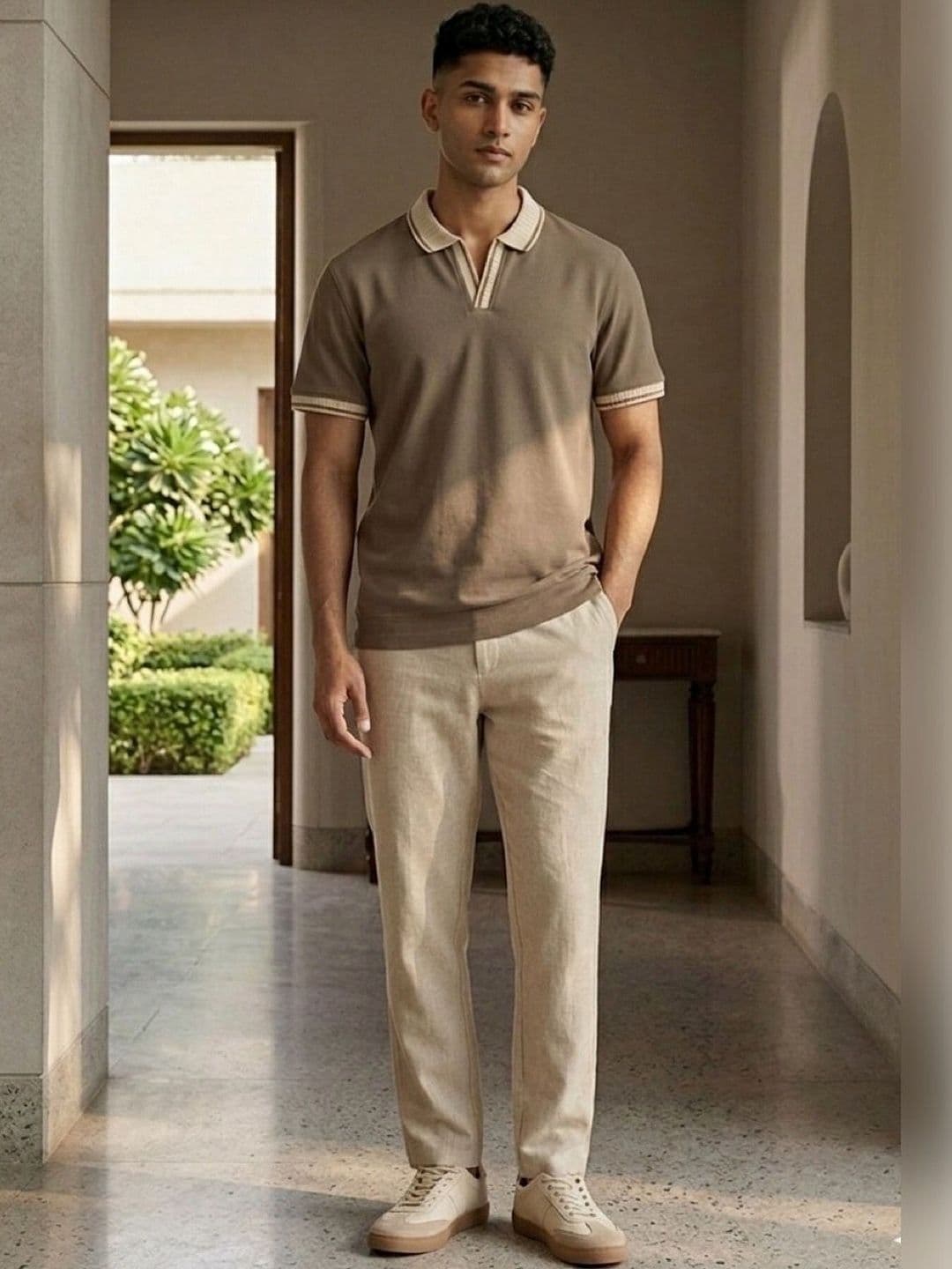STEVE STATUS Men Polo Collar T-shirt - view 1