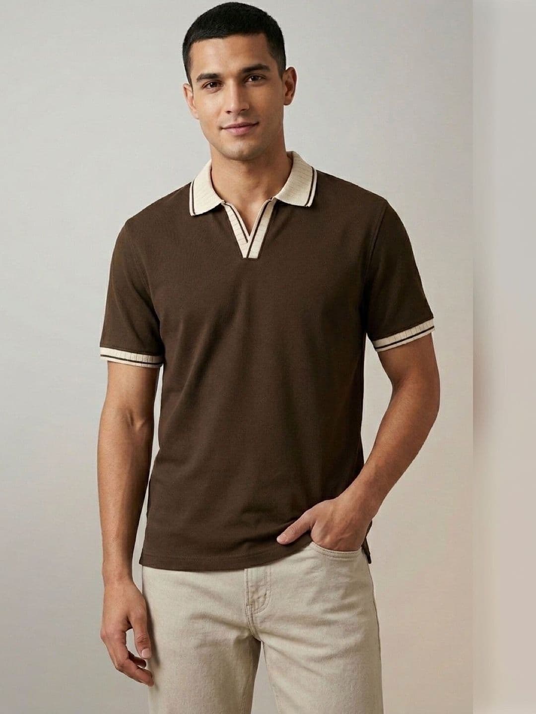 STEVE STATUS Men Polo Collar T-shirt - view 1