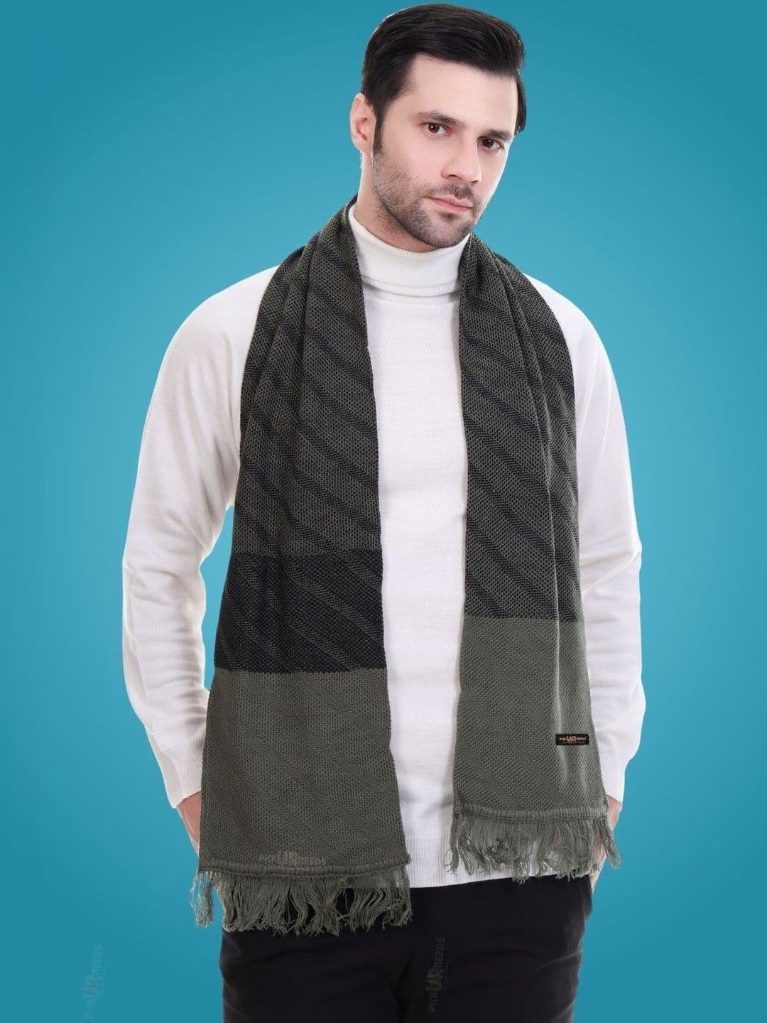 Pick Ur Needs Men Striped Merino Wool Mufflers - view 1