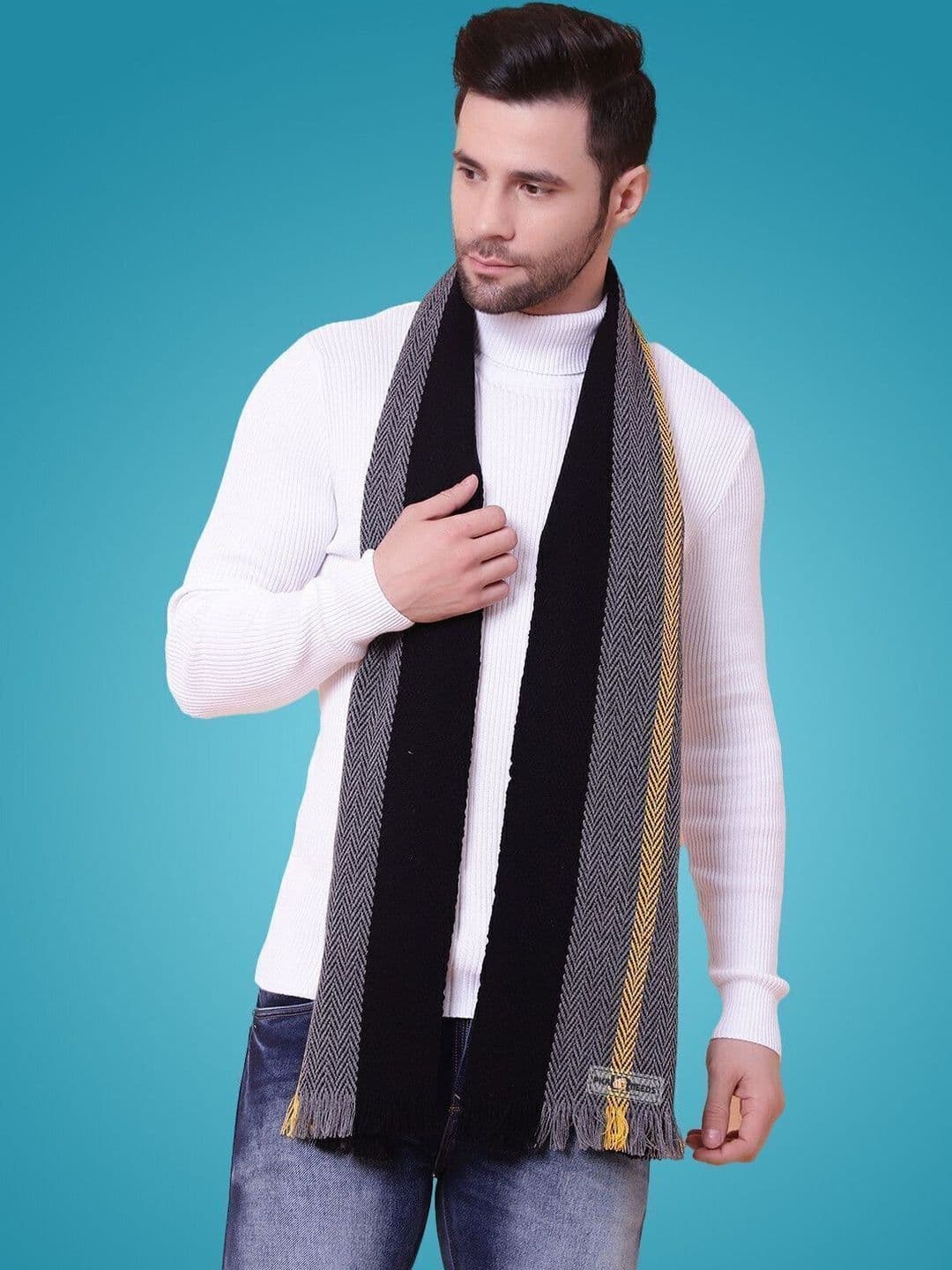 Pick Ur Needs Men Patterned Merino Wool Mufflers - view 1