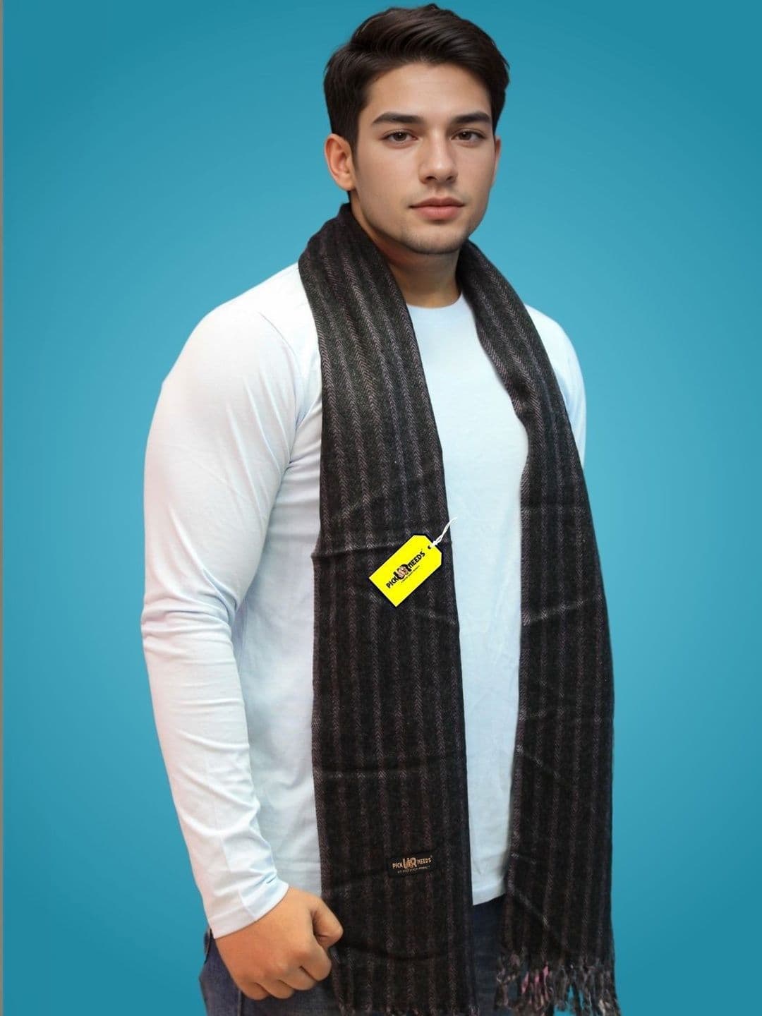 Pick Ur Needs Men Checked Merino Wool Mufflers - view 1
