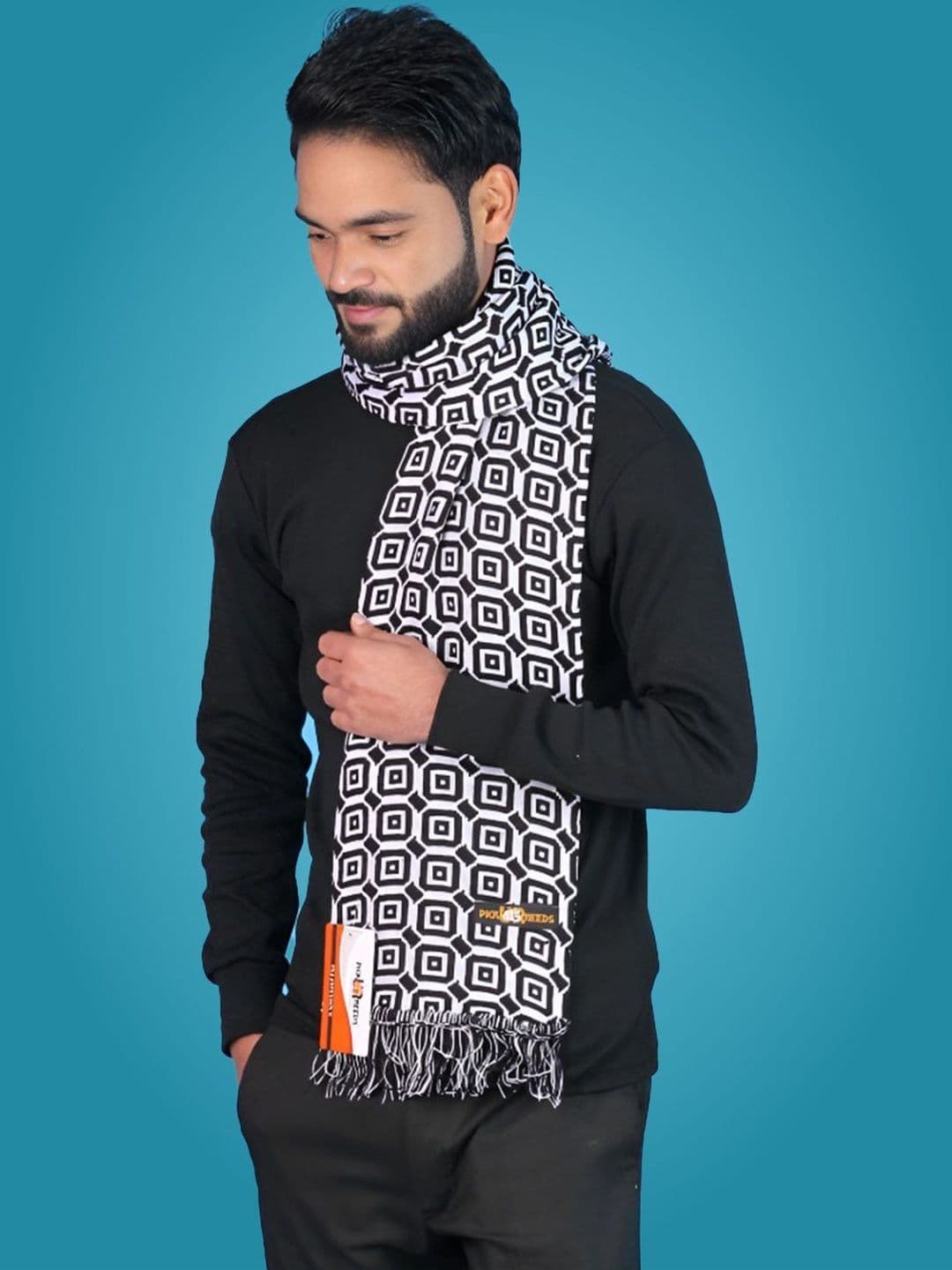 Pick Ur Needs Men Patterned Merino Wool Mufflers - view 1