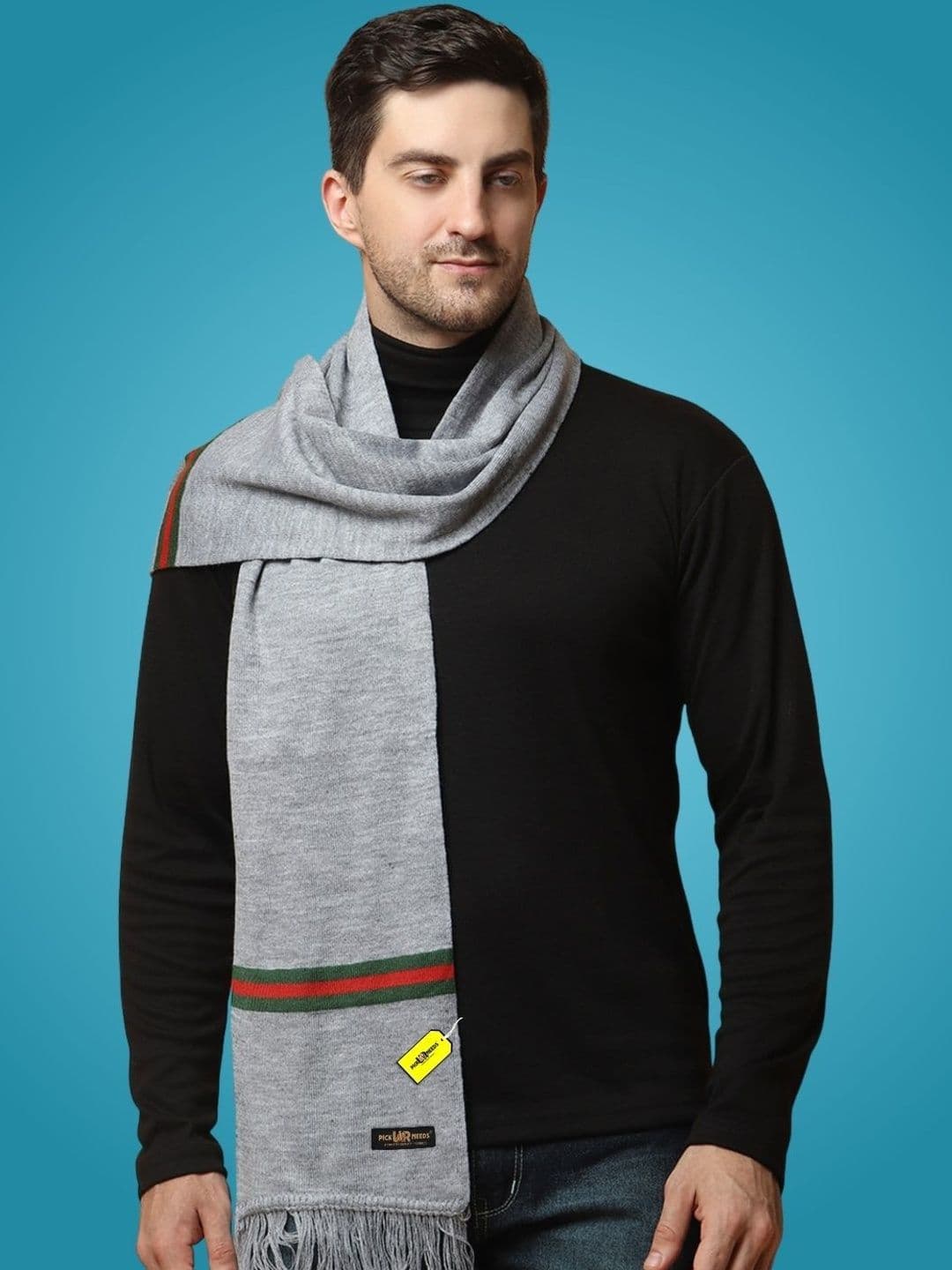 Pick Ur Needs Men Striped Merino Wool Mufflers - view 1