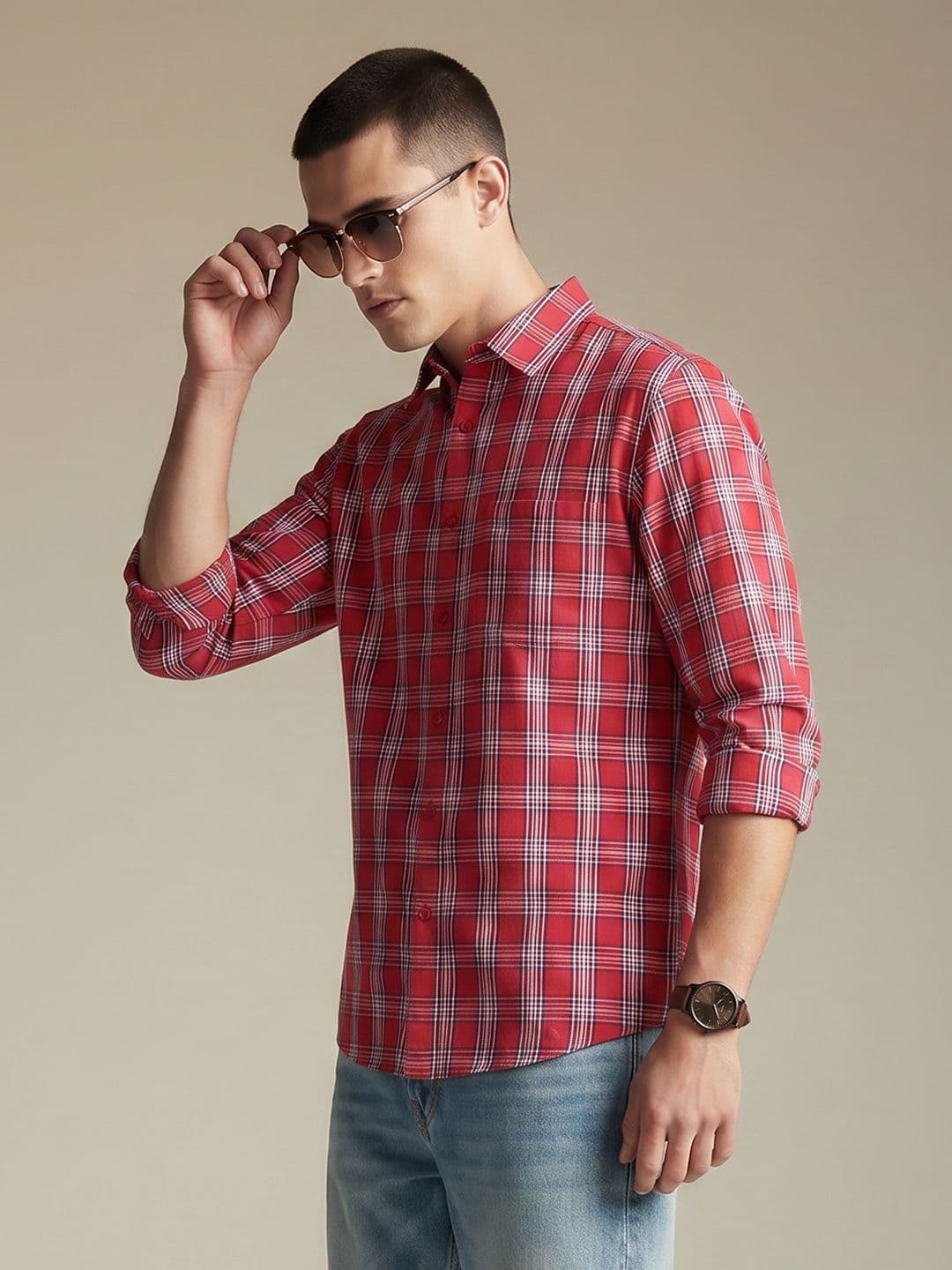 Being Human Checked Pure Cotton Casual Shirt - view 1