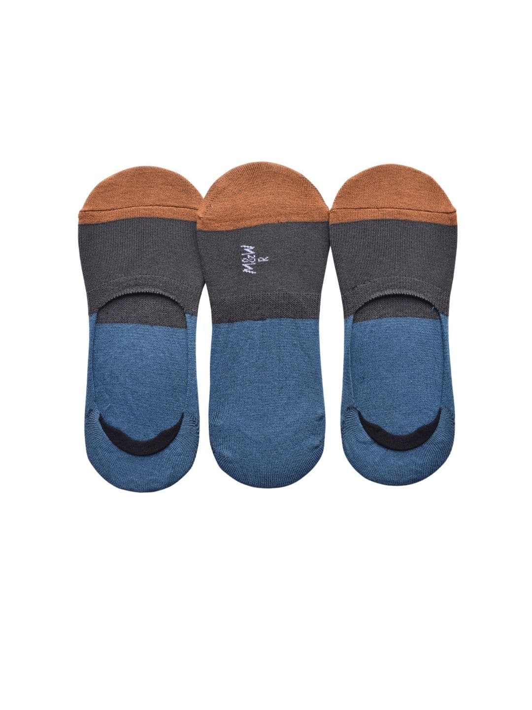Milk&Whisky Men Pack of 3 Cotton Assorted Colourblocked Shoe Liners Socks - view 1