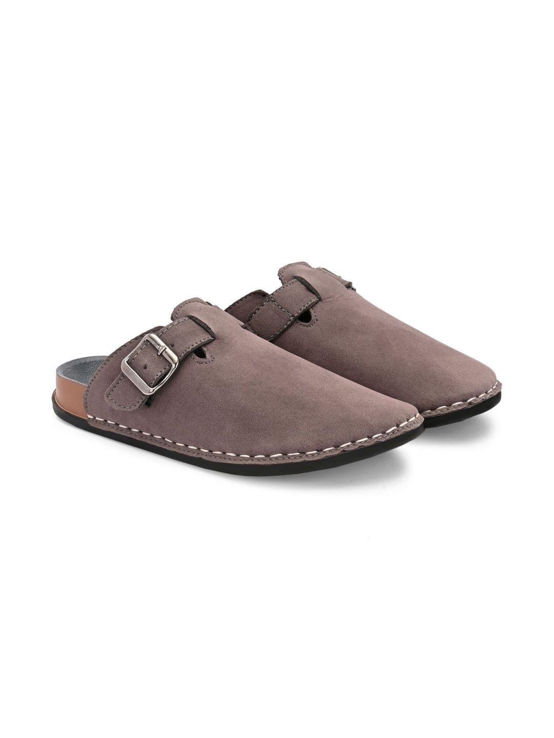 Mast & Harbour Men Grey Slip-On Clogs Sandals - view 1