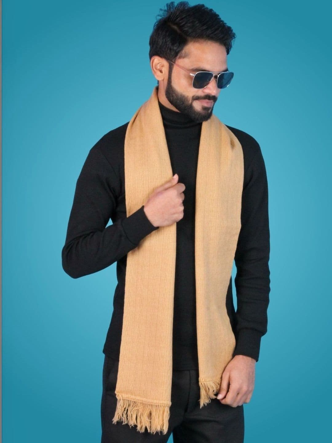 Pick Ur Needs Men Ribbed Merino Wool Mufflers - view 1