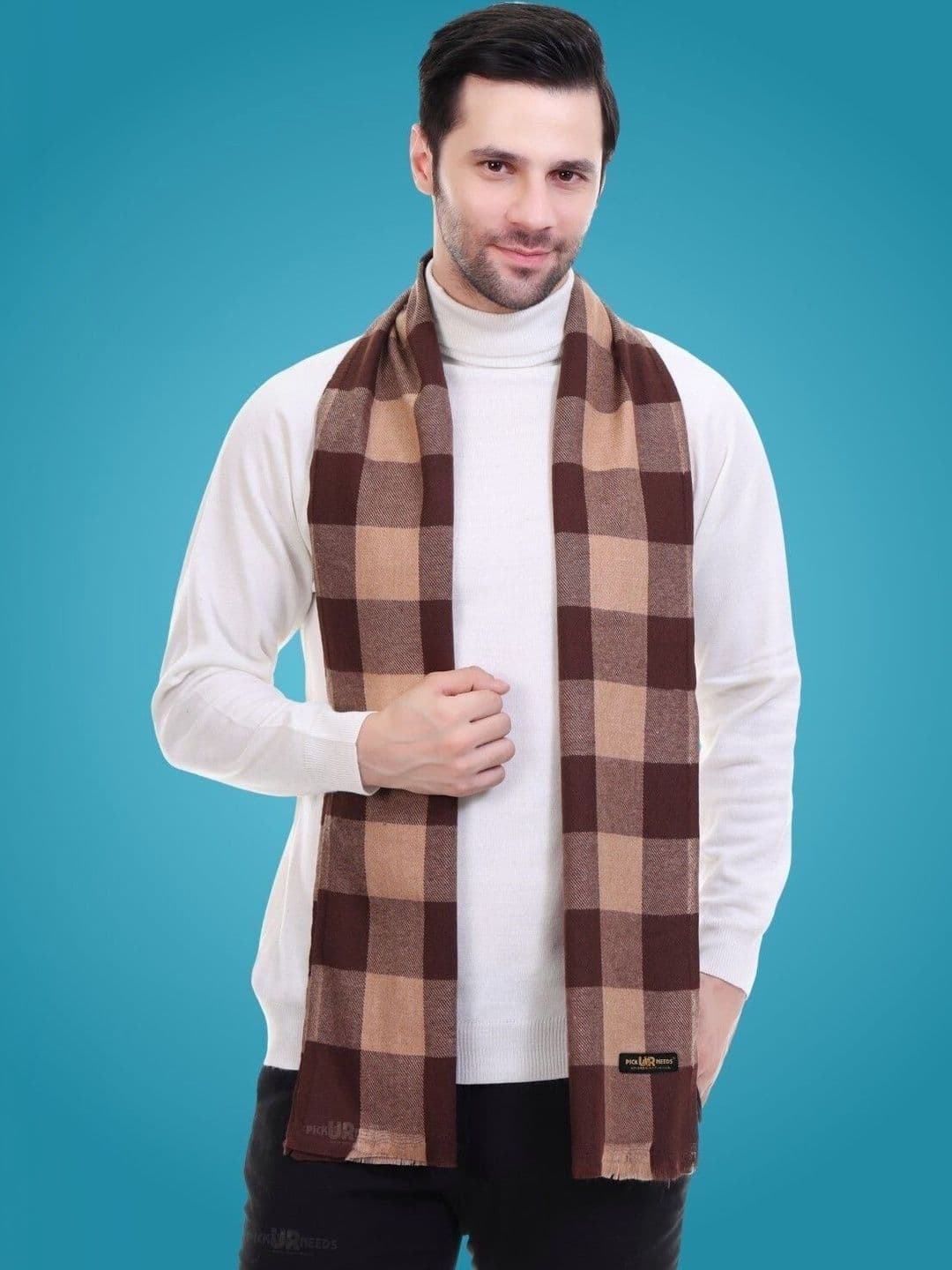 Pick Ur Needs Men Checked Merino Wool Mufflers - view 1