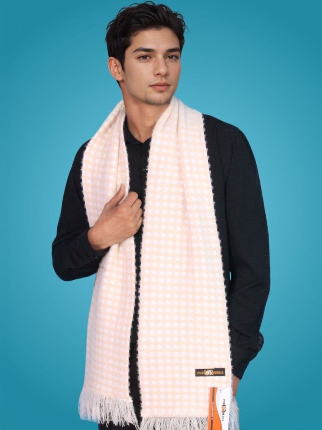 Pick Ur Needs Men Checked Merino Wool Mufflers - view 1