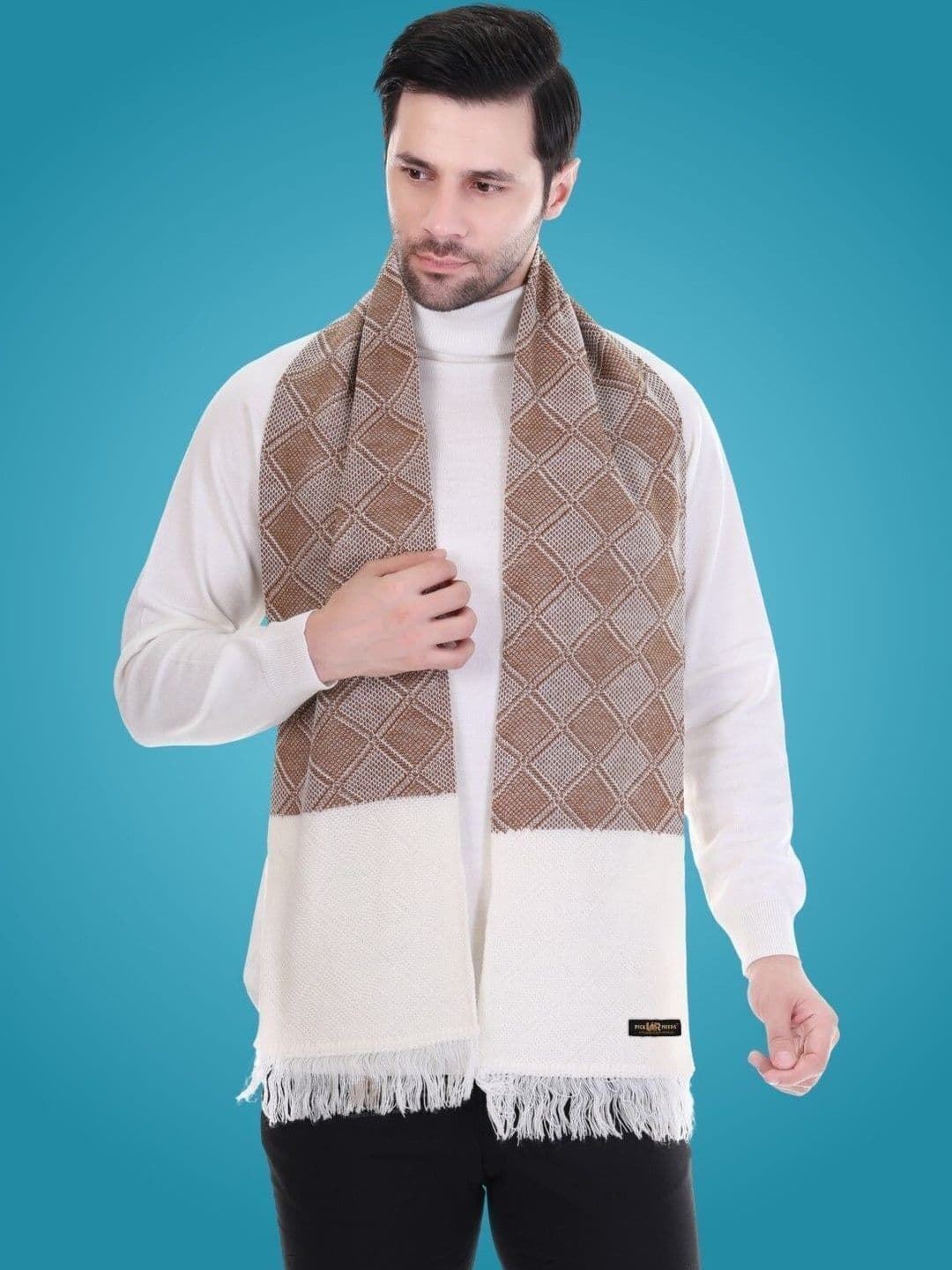 Pick Ur Needs Men Checked Merino Wool Mufflers - view 1