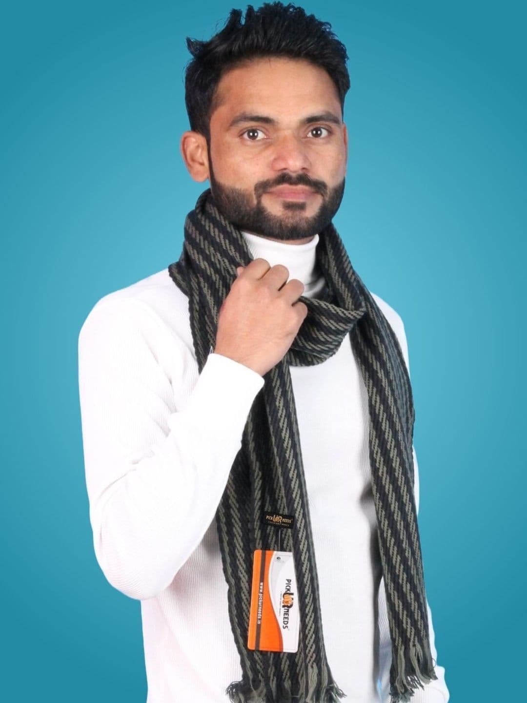 Pick Ur Needs Men Striped Merino Wool Mufflers - view 1