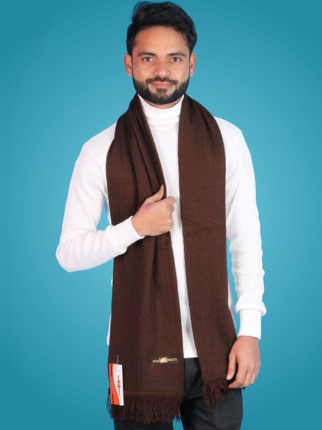 Pick Ur Needs Men Ribbed Merino Wool Mufflers - view 1