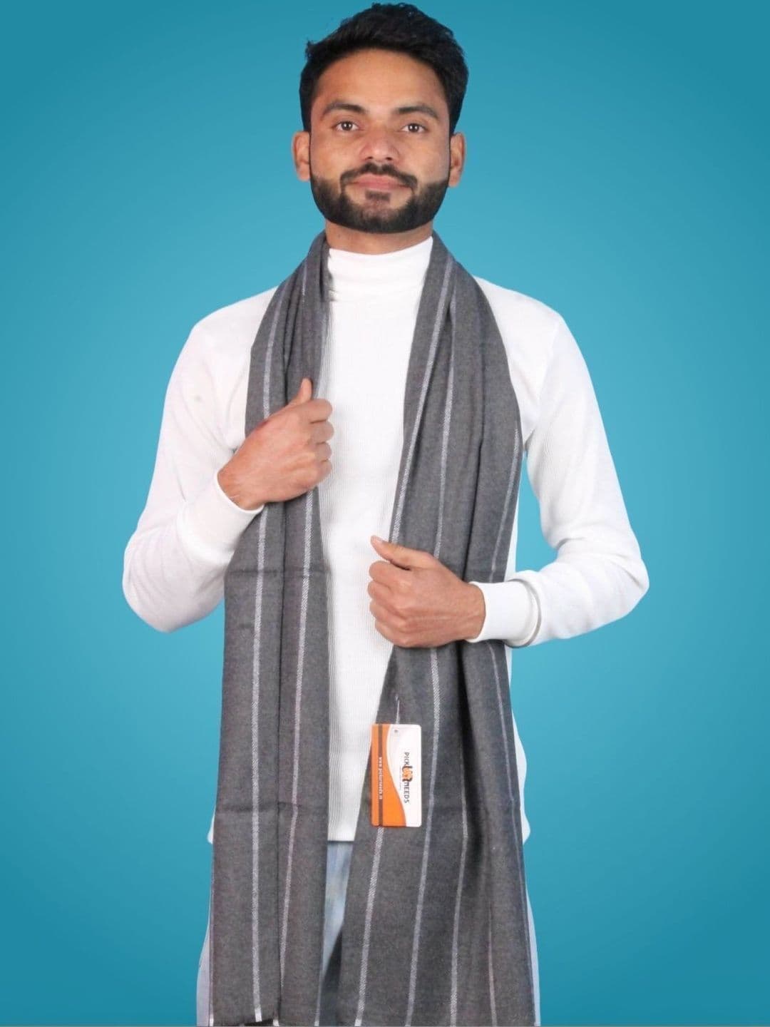 Pick Ur Needs Men Striped Merino Wool Mufflers - view 1
