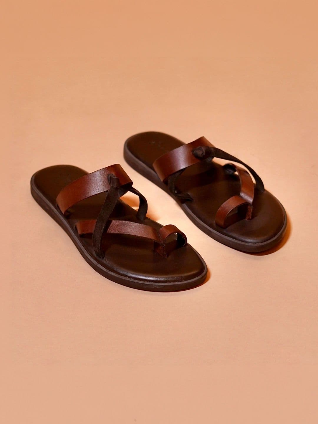 dmodot Men Printed Leather Slip-On Sandals - view 1