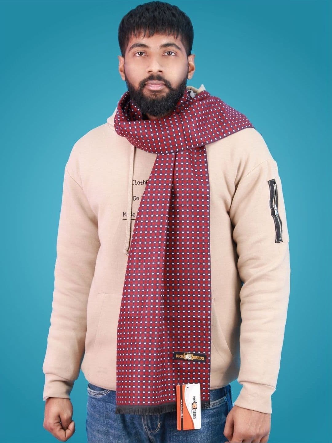 Pick Ur Needs Men Patterned Merino Wool Mufflers - view 1
