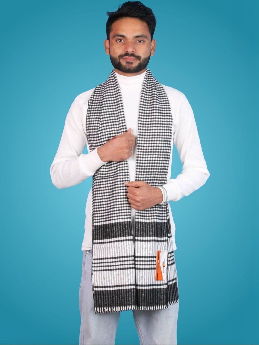 Pick Ur Needs Men Checked Merino Wool Mufflers - view 1