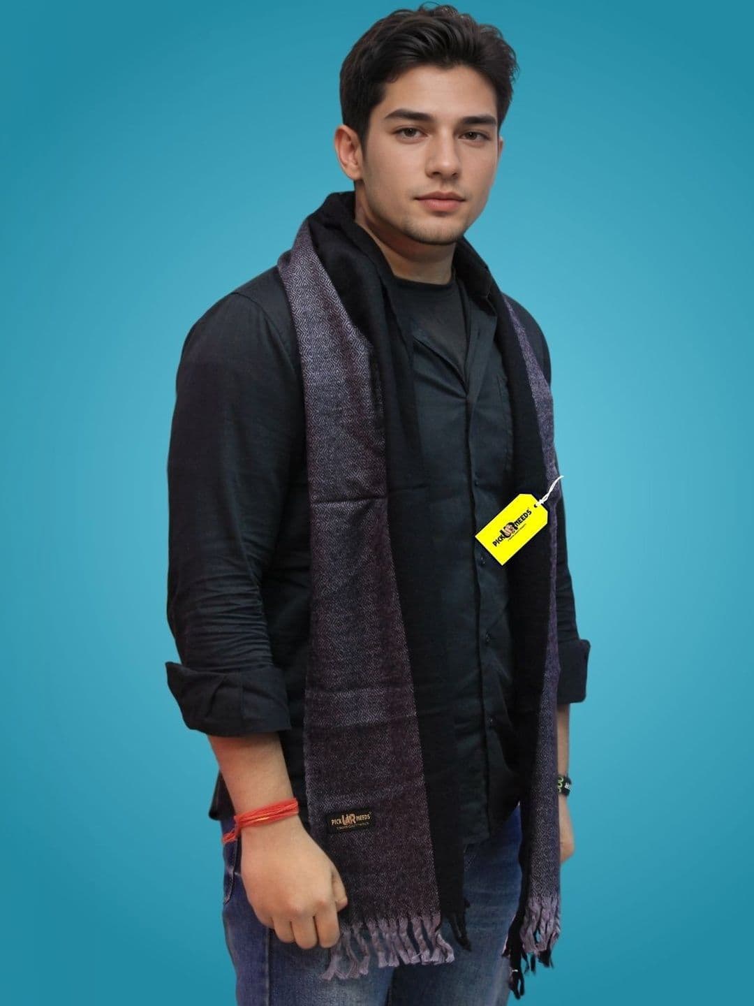 Pick Ur Needs Men Patterned Merino Wool Mufflers - view 1