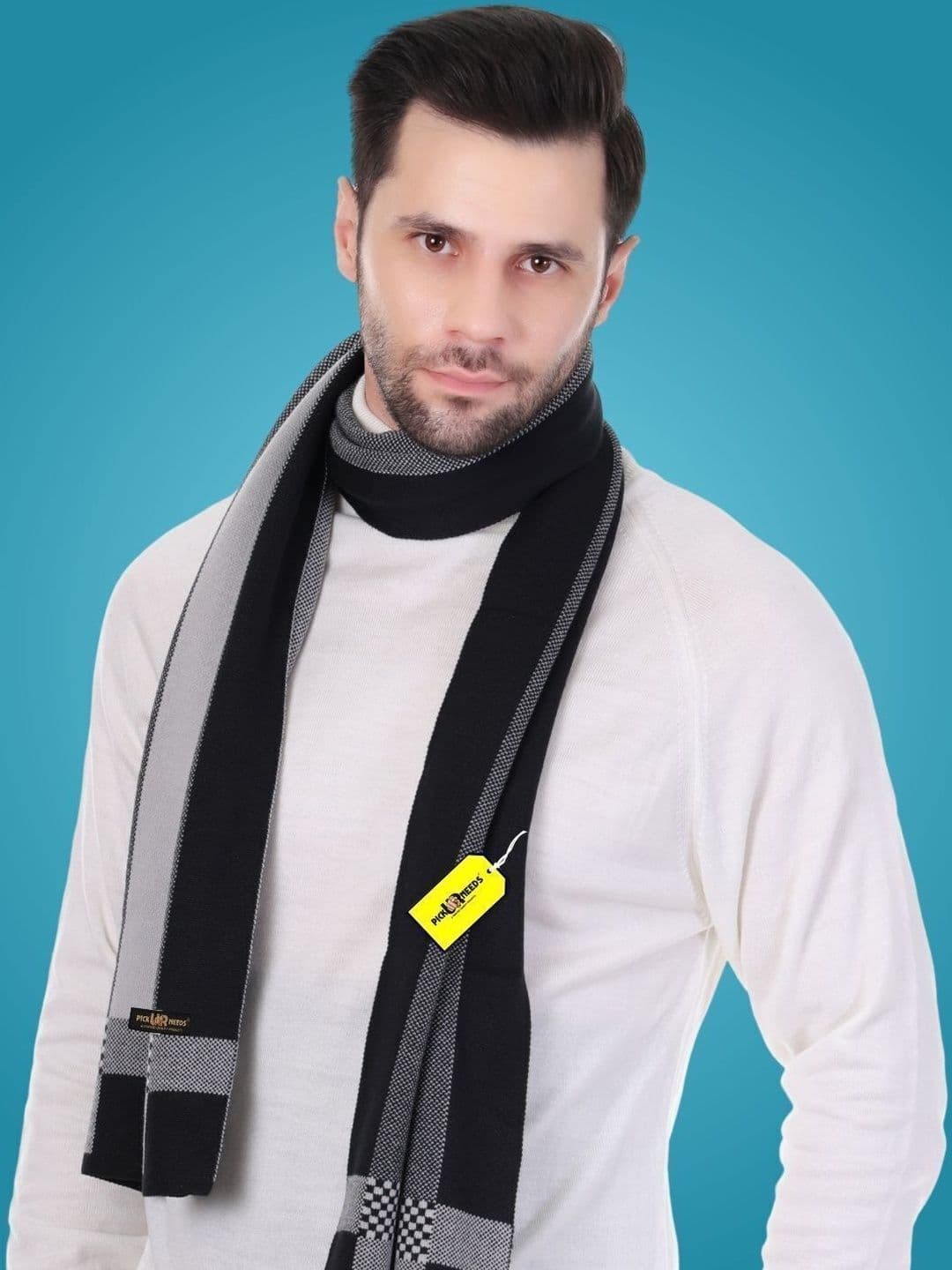 Pick Ur Needs Men Checked Merino Wool Mufflers - view 1