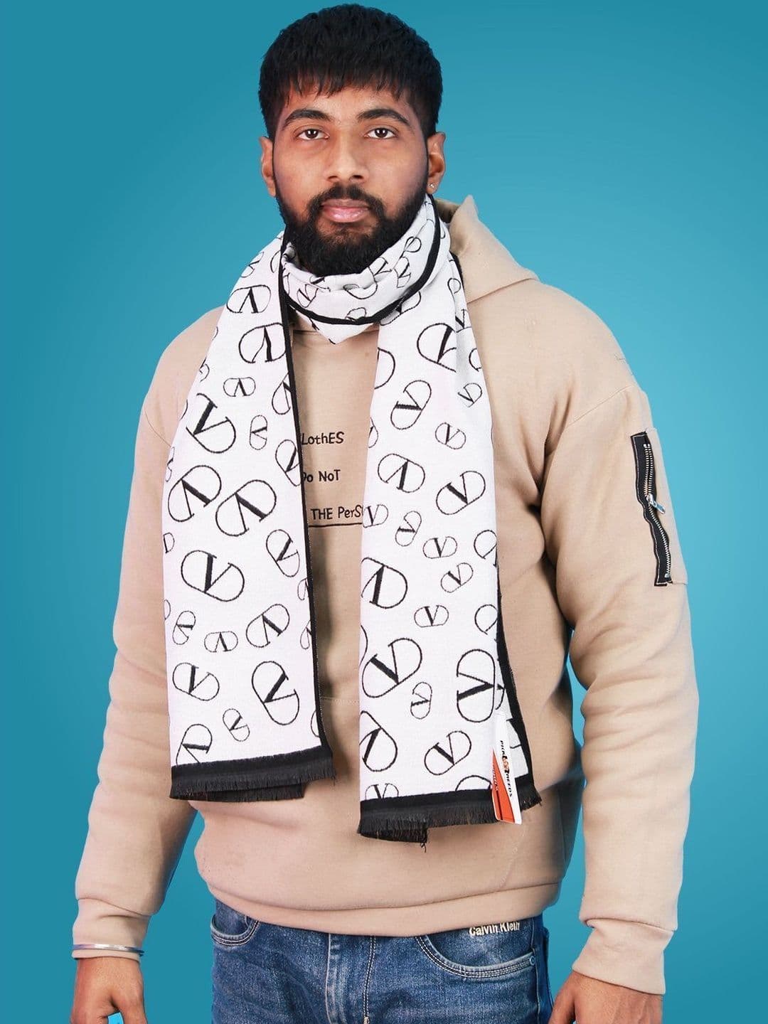 Pick Ur Needs Men Patterned Merino Wool Mufflers - view 1