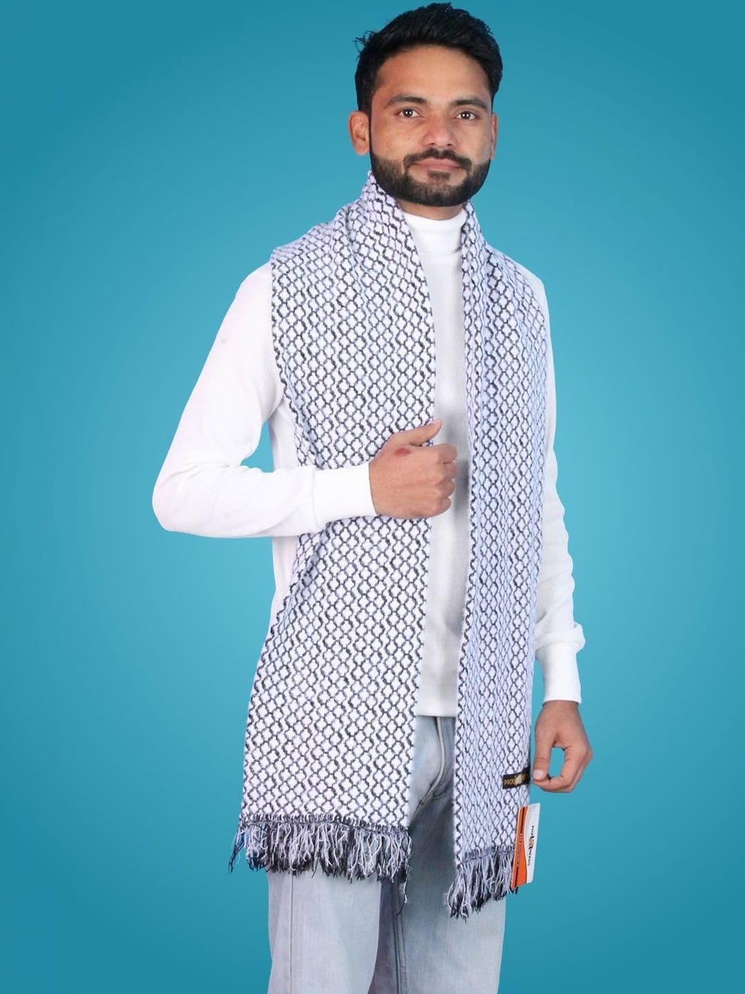 Pick Ur Needs Men Patterned Merino Wool Mufflers - view 1