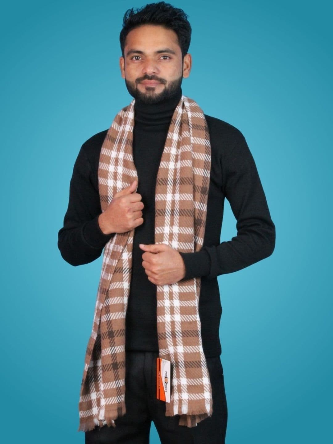 Pick Ur Needs Men Checked Merino Wool Mufflers - view 1