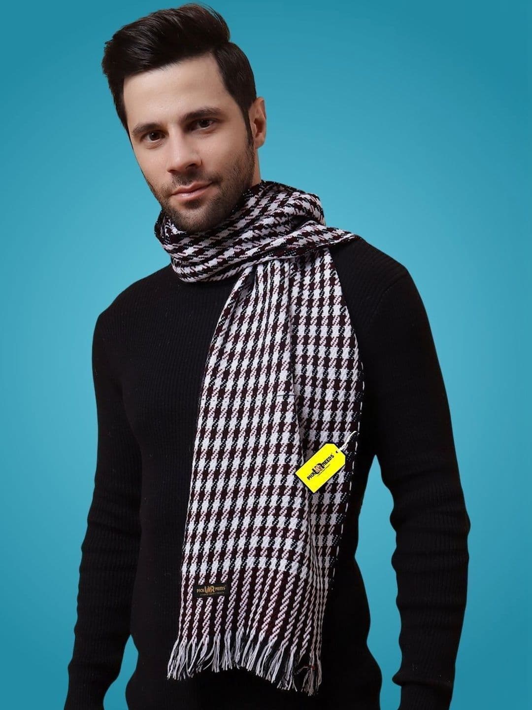 Pick Ur Needs Men Checked Merino Wool Mufflers - view 1