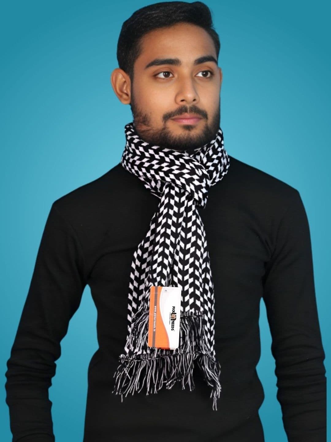 Pick Ur Needs Men Patterned Merino Wool Mufflers - view 1